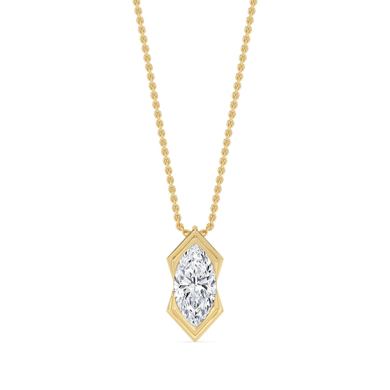 14K Yellow Gold Diamond Pendant