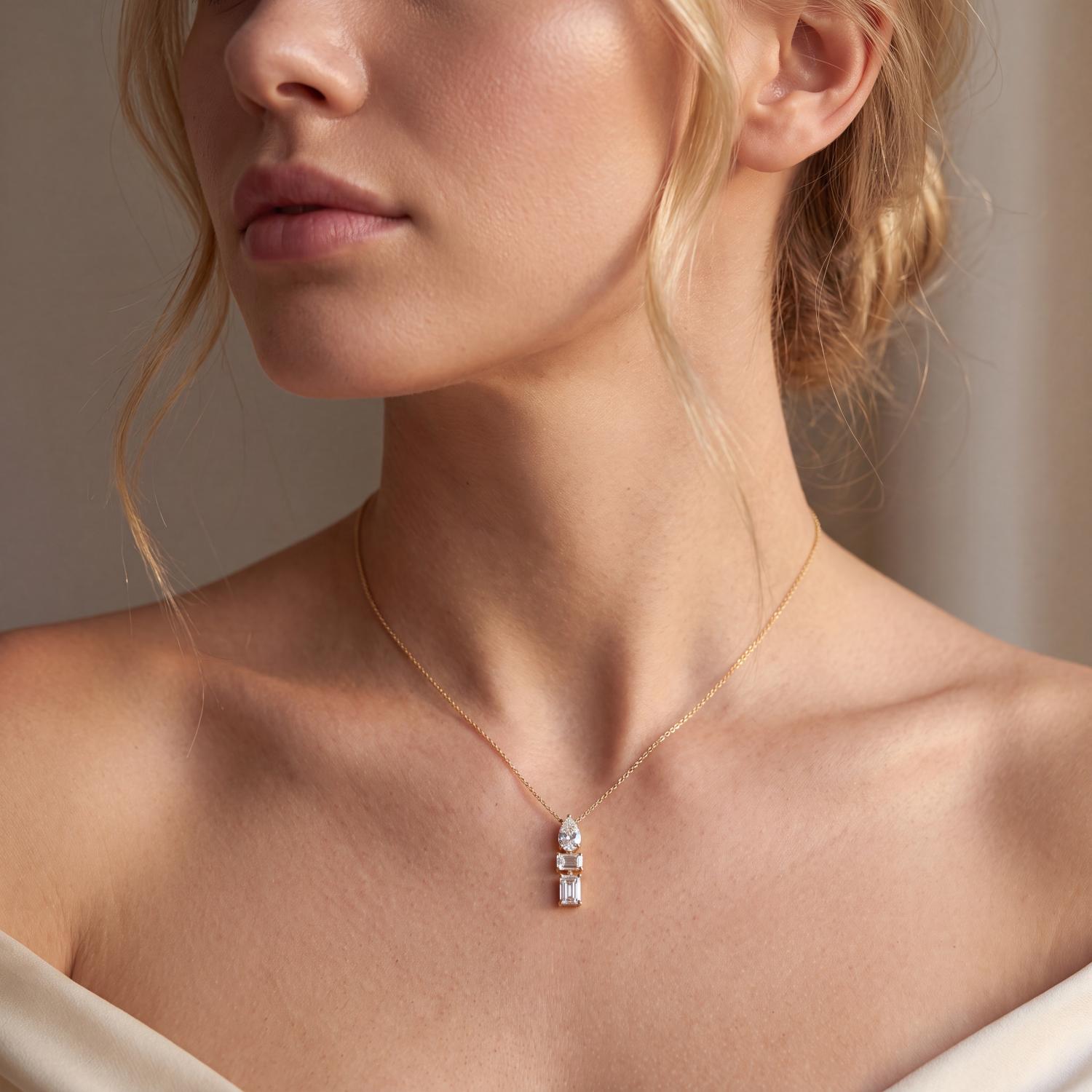 14K Yellow Gold Diamond Pendant