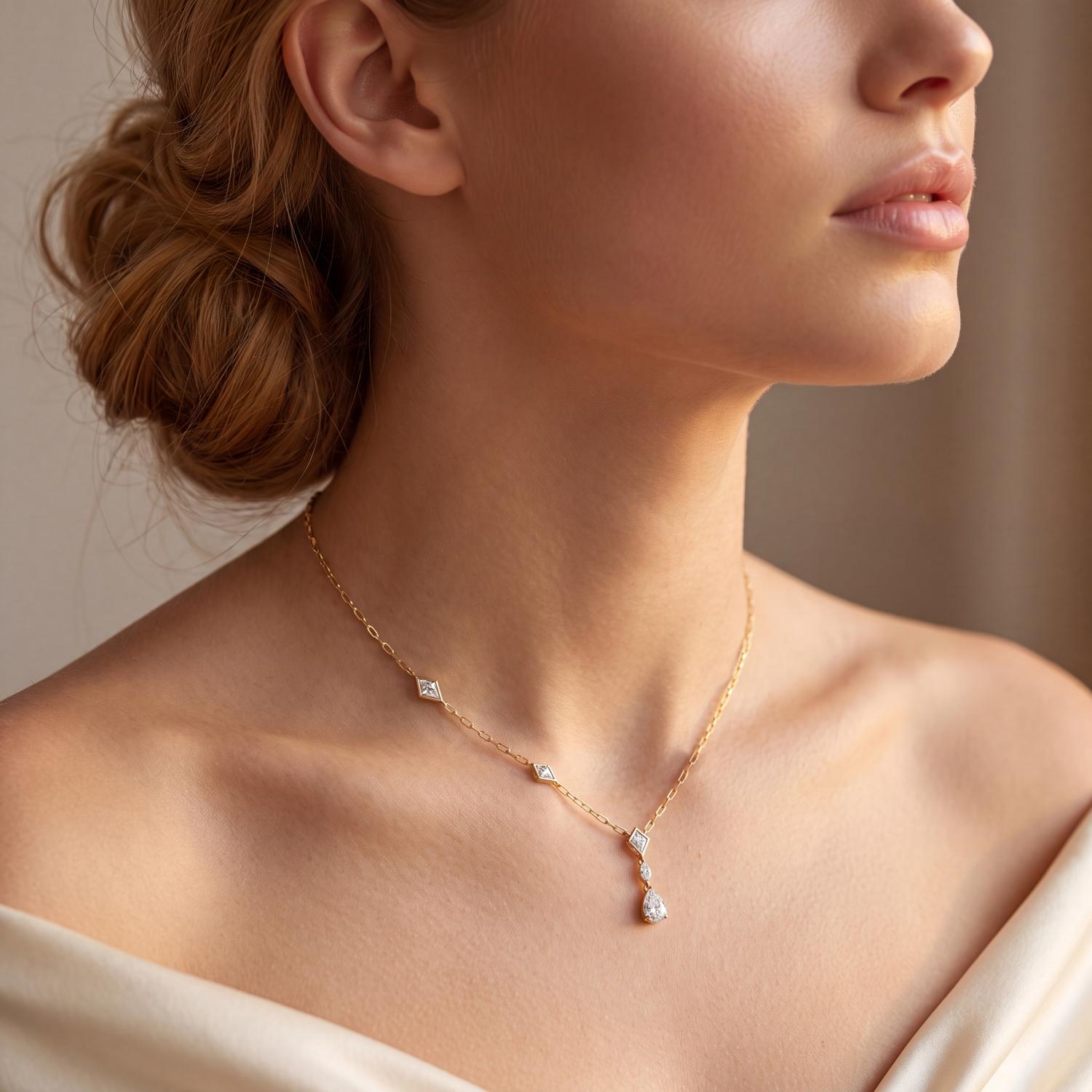 14K Yellow Gold Diamond Pendant