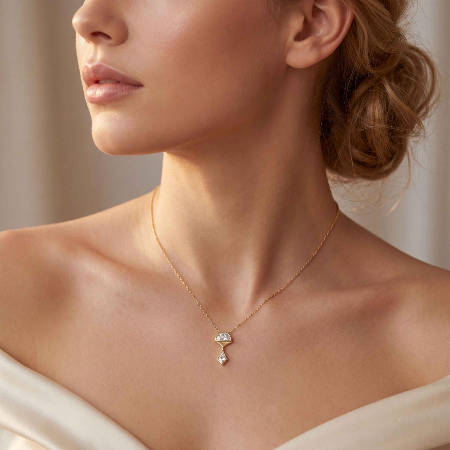 14K Yellow Gold Diamond Pendant