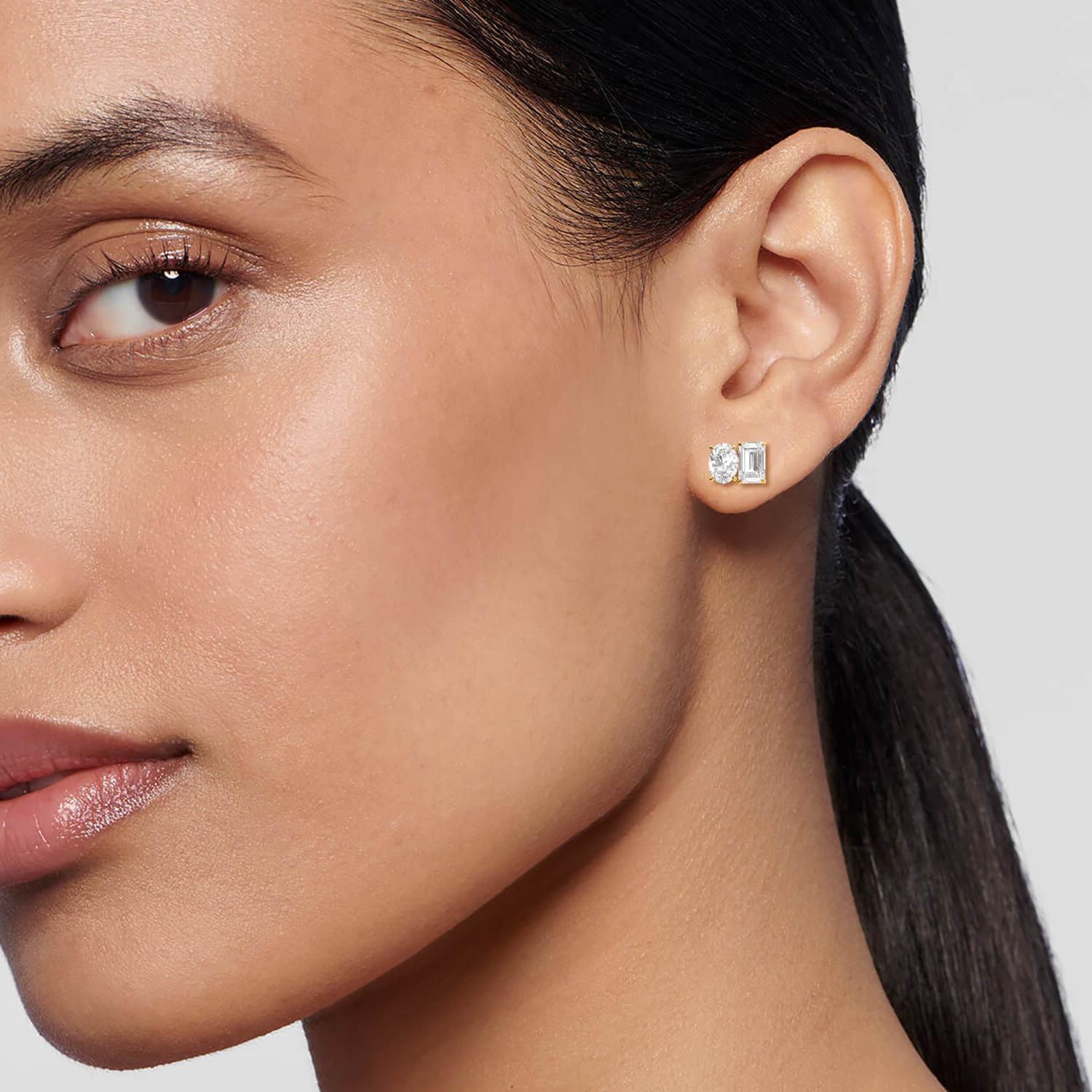 14K Yellow Gold Diamond Earrings