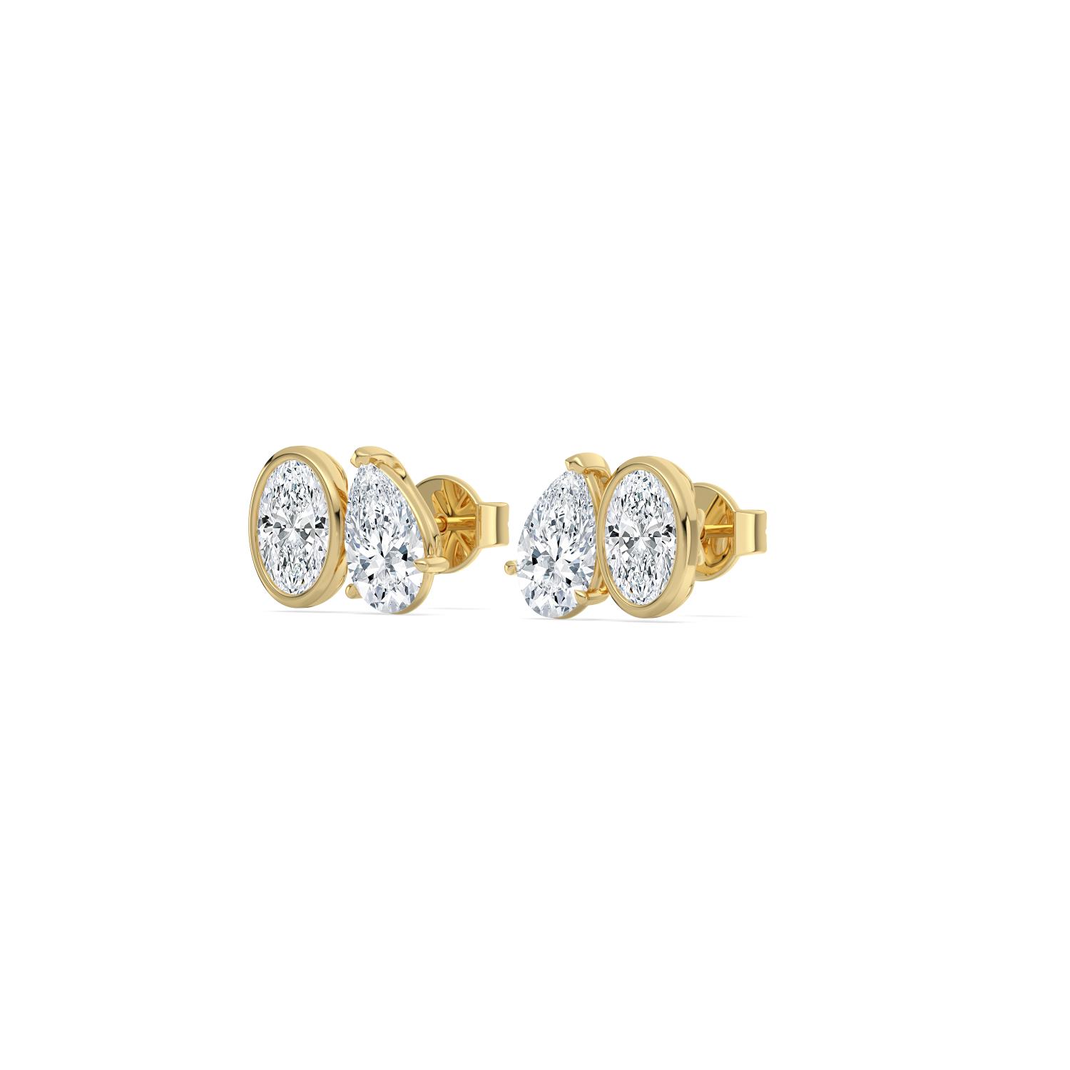 14K Yellow Gold Diamond Earrings