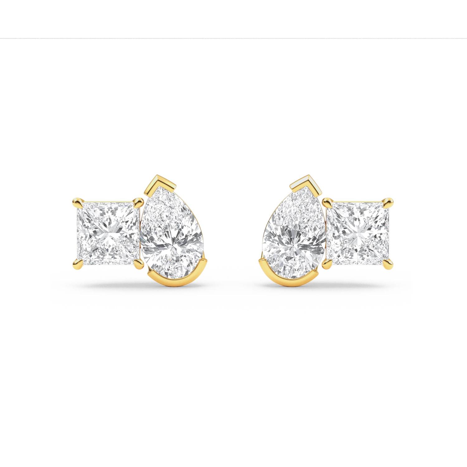 14K Yellow Gold Diamond Earrings