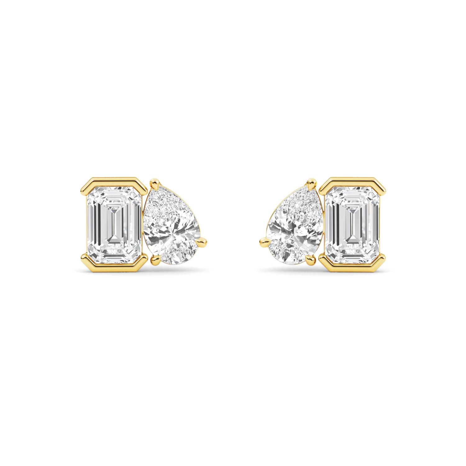 14K Yellow Gold Diamond Earrings