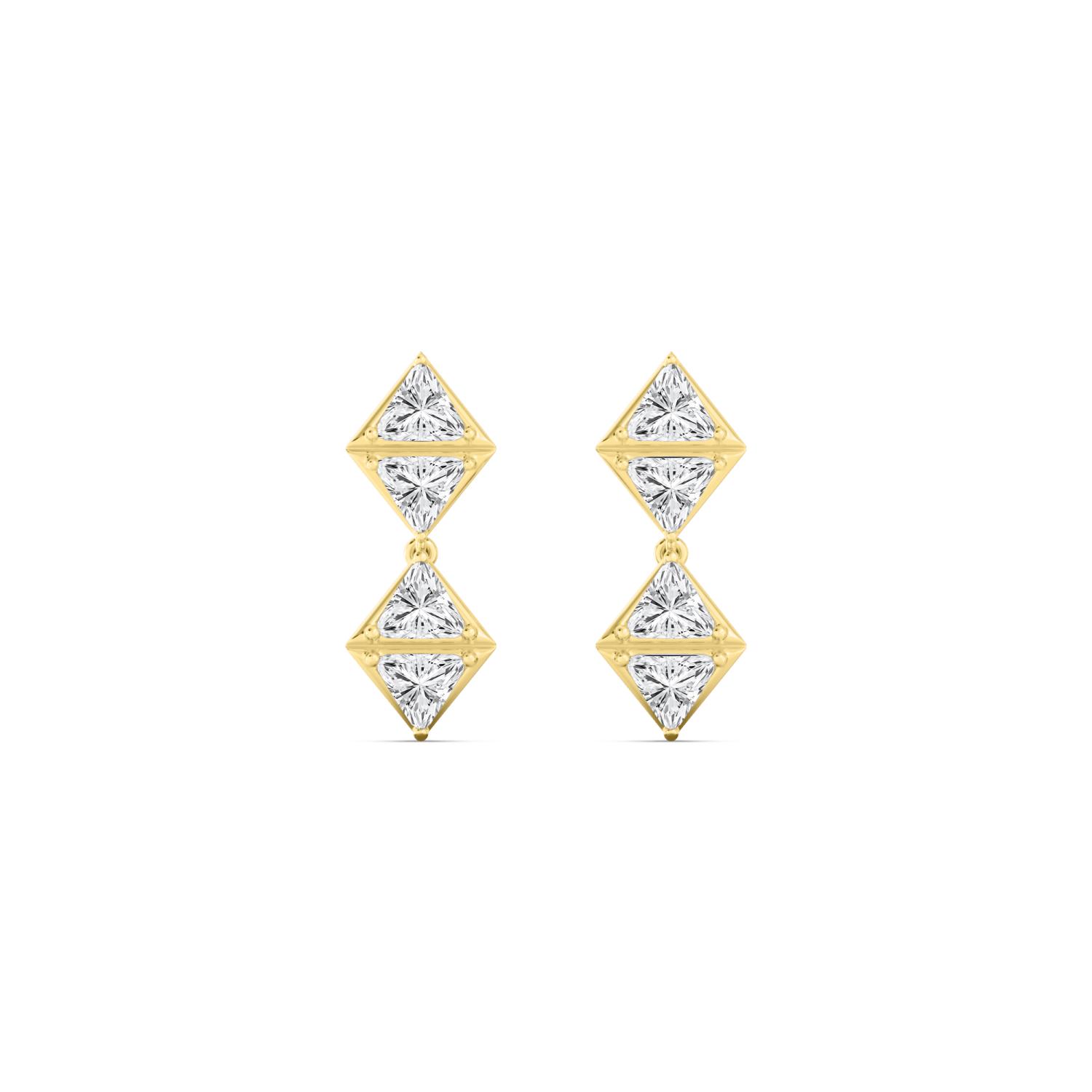 14K Yellow Gold Diamond Earrings