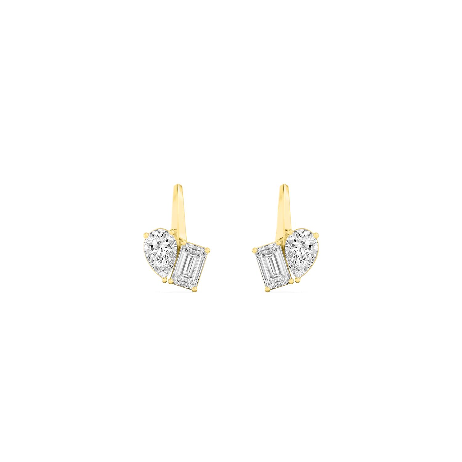 14K Yellow Gold Diamond Earrings