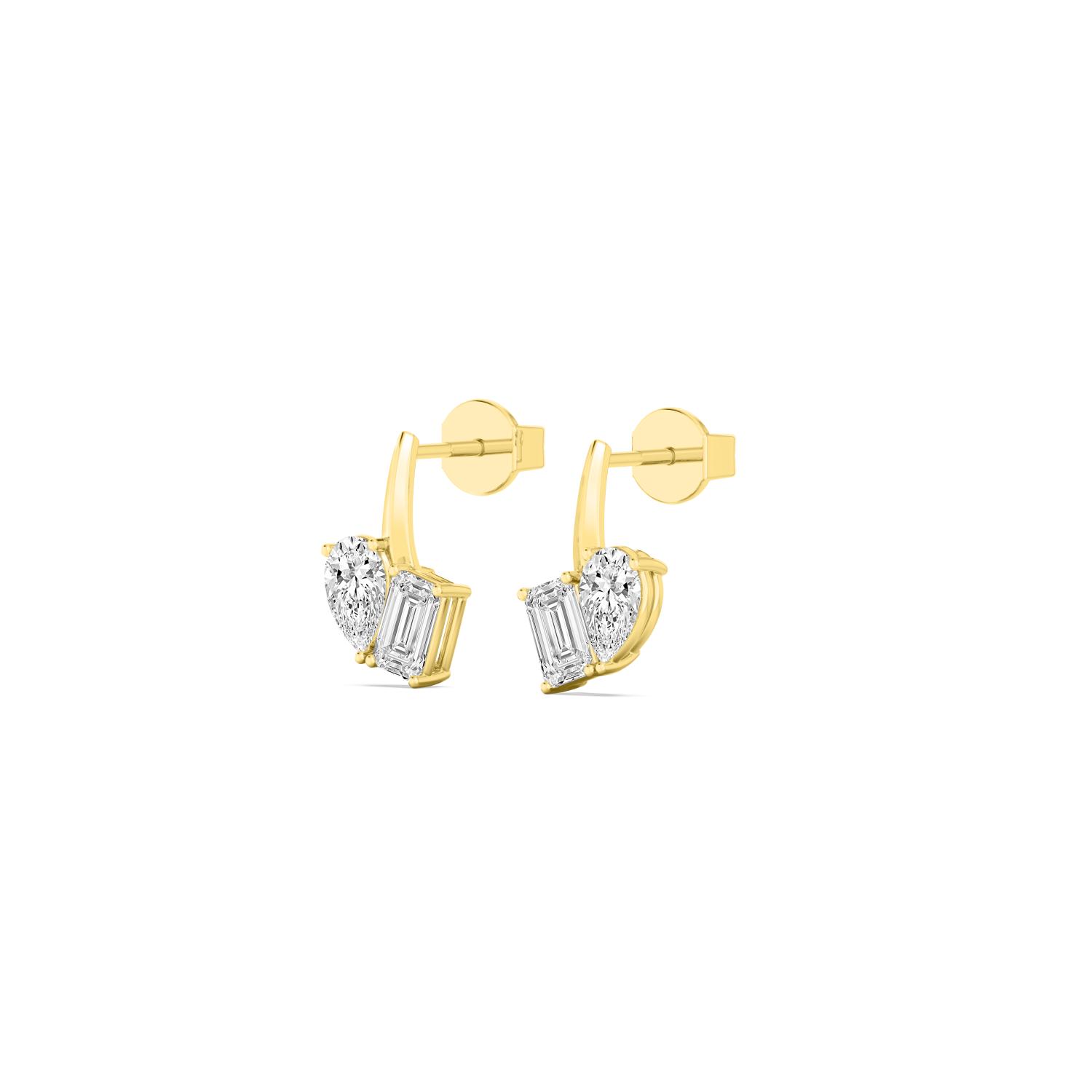 14K Yellow Gold Diamond Earrings