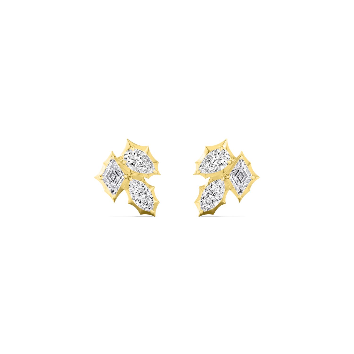 14K Yellow Gold Diamond Earrings