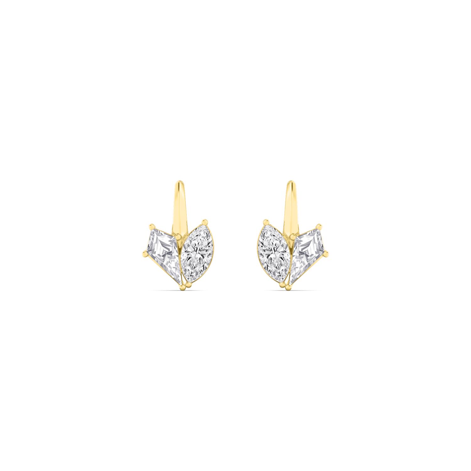 14K Yellow Gold Diamond Earrings