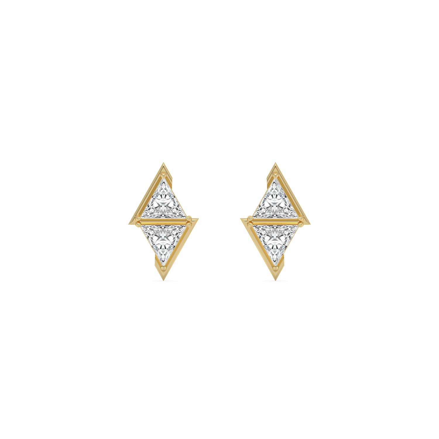 14K Yellow Gold Diamond Earrings