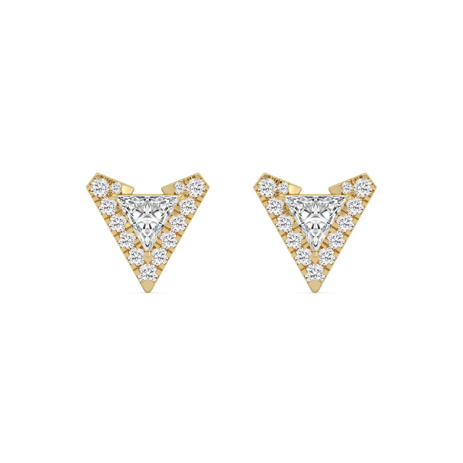 14K Yellow Gold Diamond Earrings
