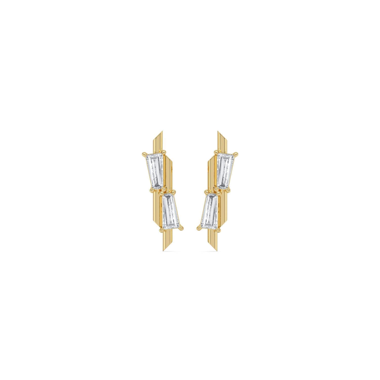 14K Yellow Gold Diamond Earrings