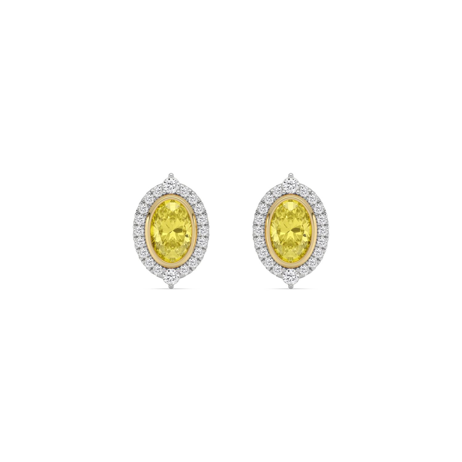 10K Yellow & White Gold Diamond Earrings _Y