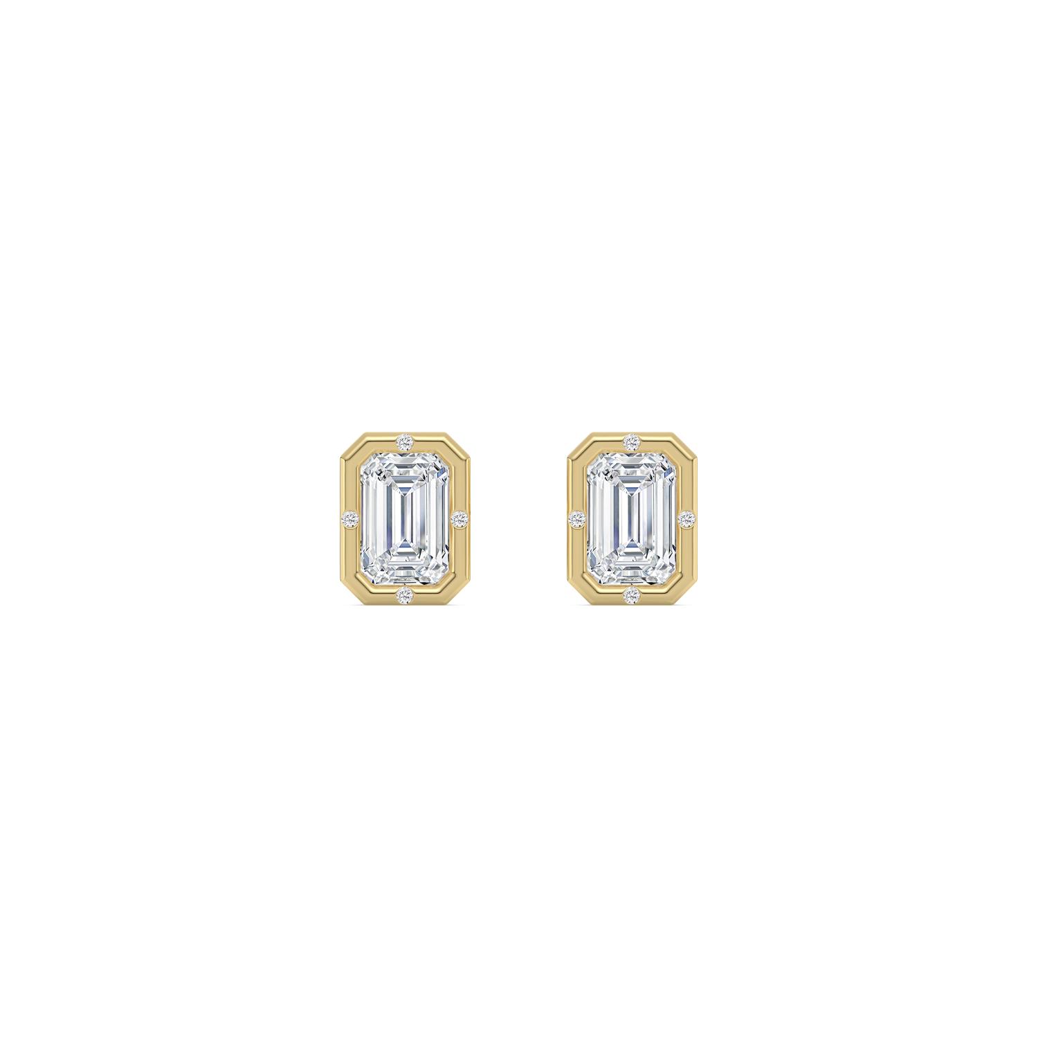 14K Yellow Gold Diamond Earrings