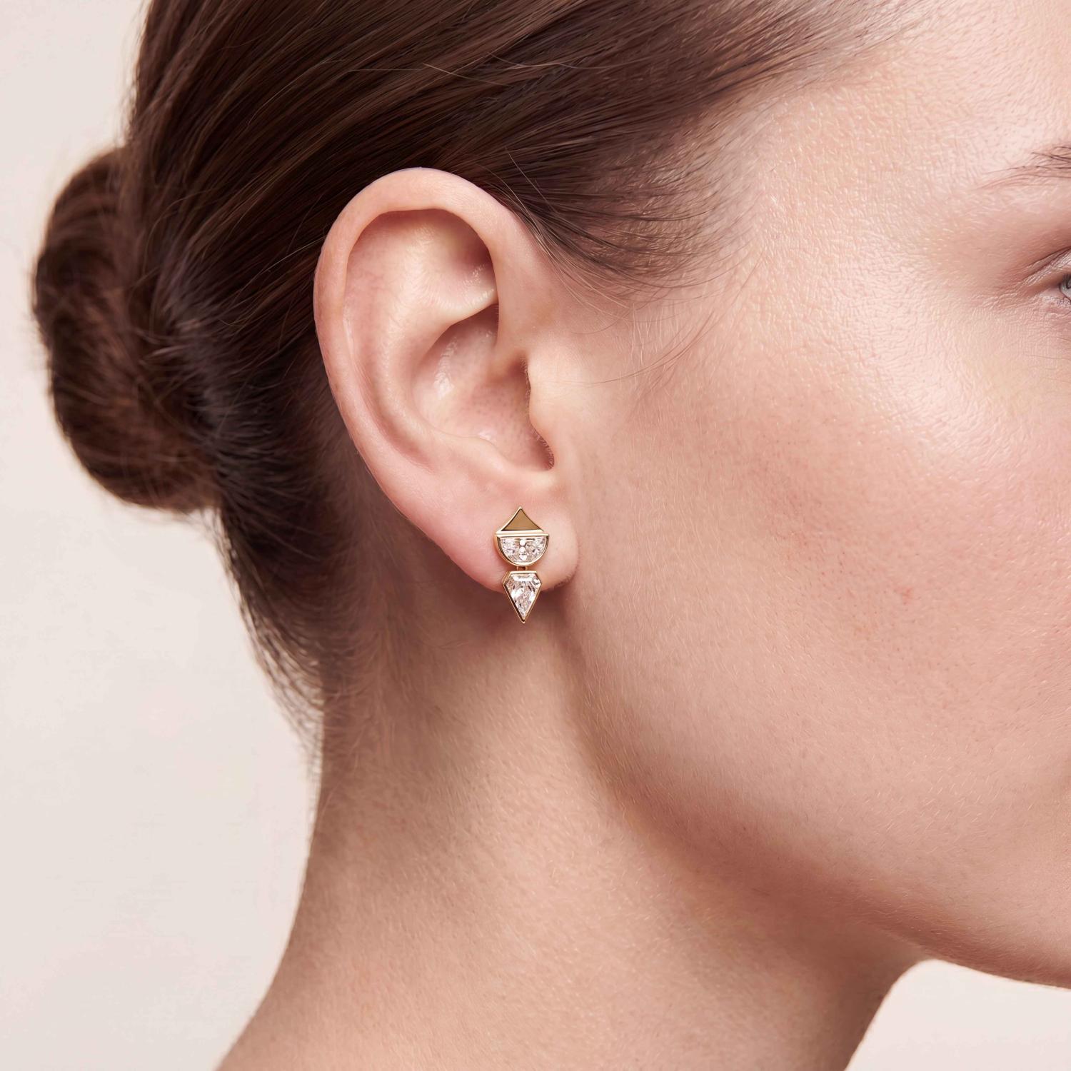 14K Yellow Gold Diamond earrings