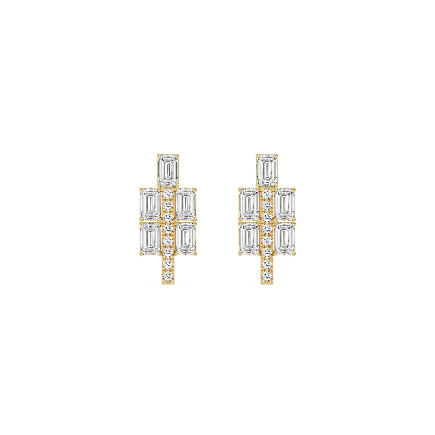 14K Yellow Gold Diamond Earrings