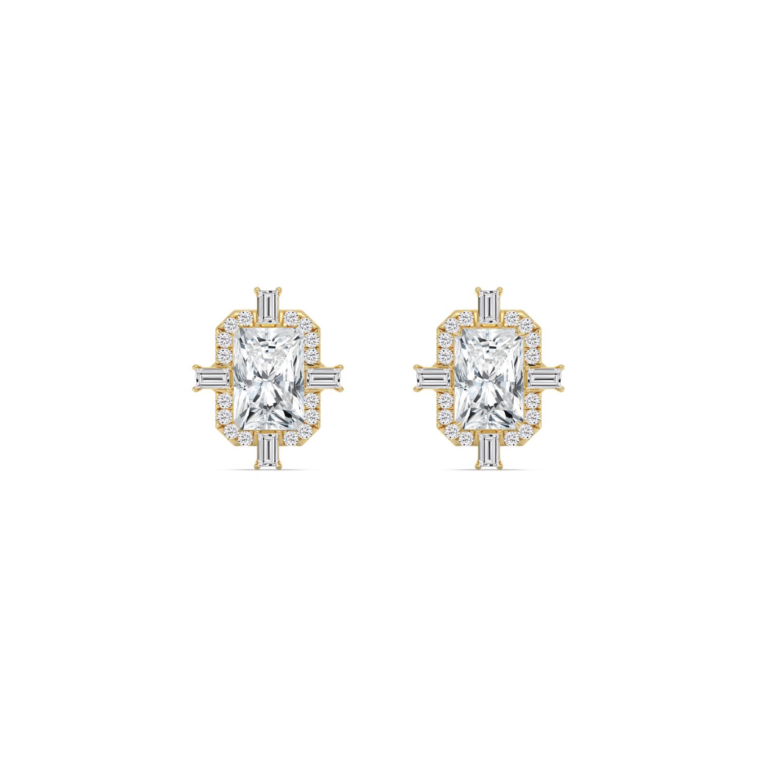 14K Yellow Gold Diamond Earrings