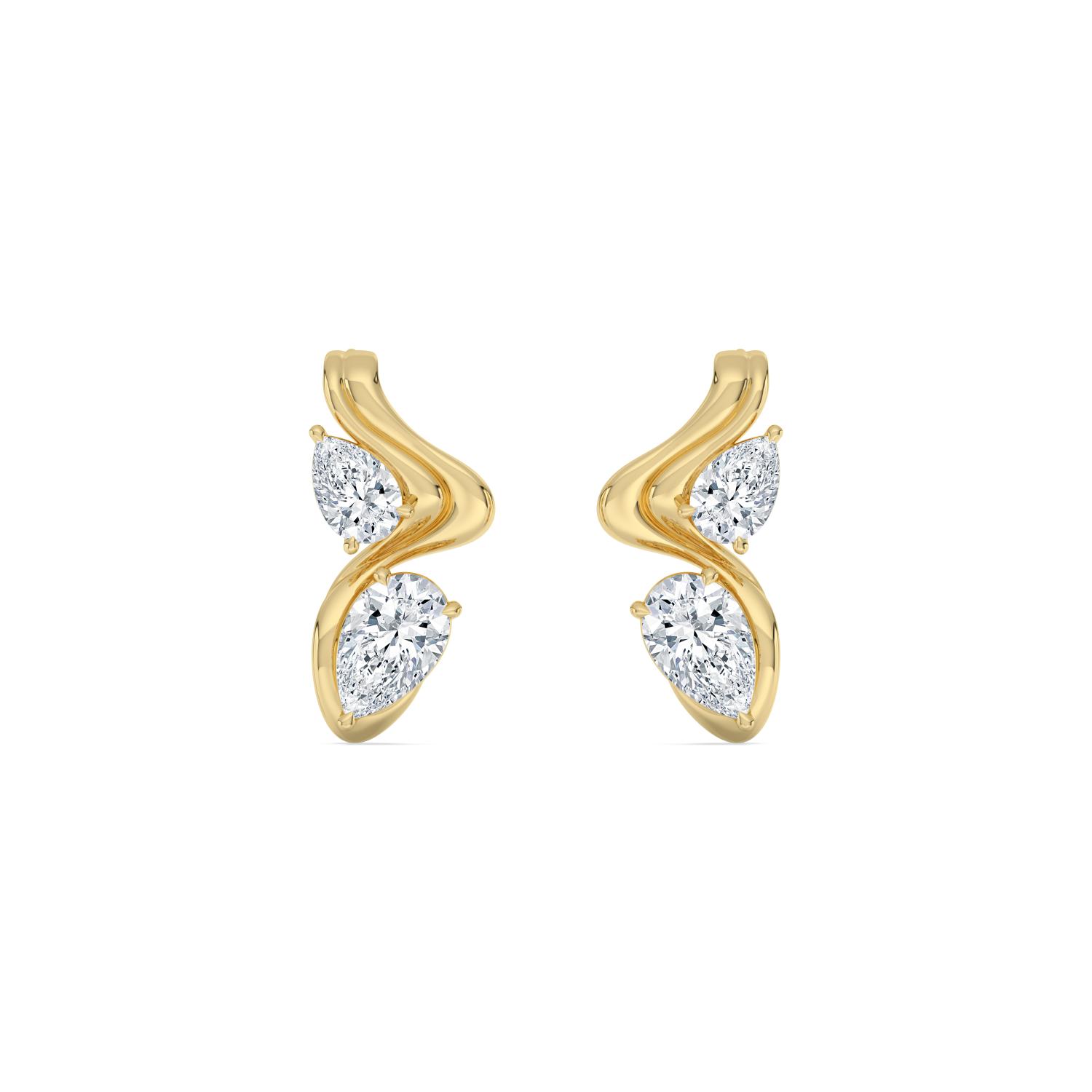 14K Yellow Gold Diamond earrings