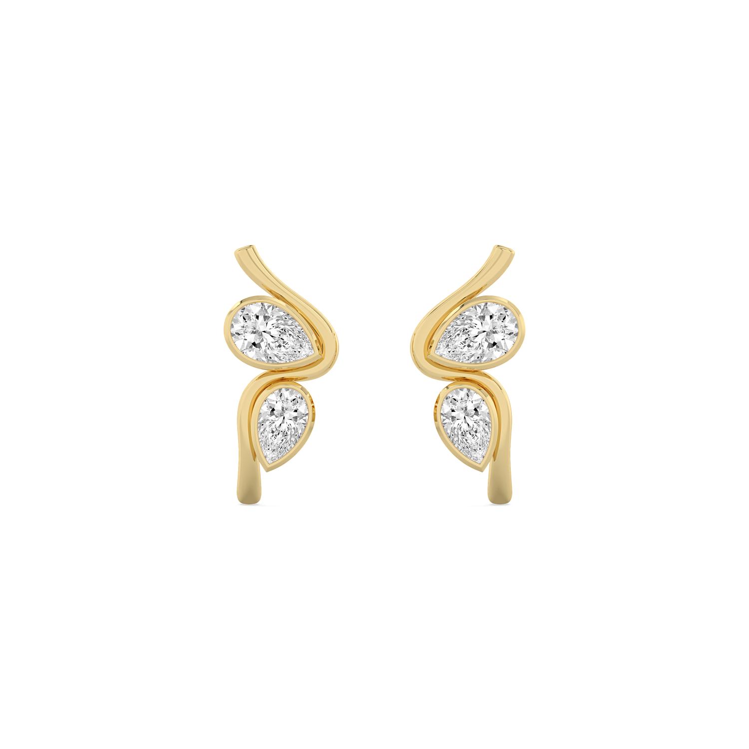 14K Yellow Gold Diamond earrings