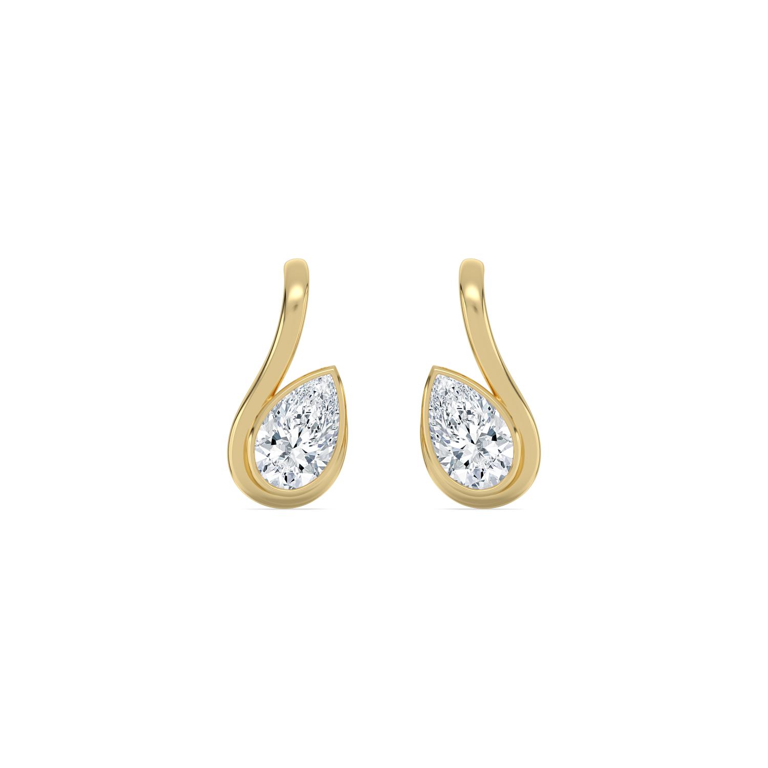 14K Yellow Gold Diamond Earrings