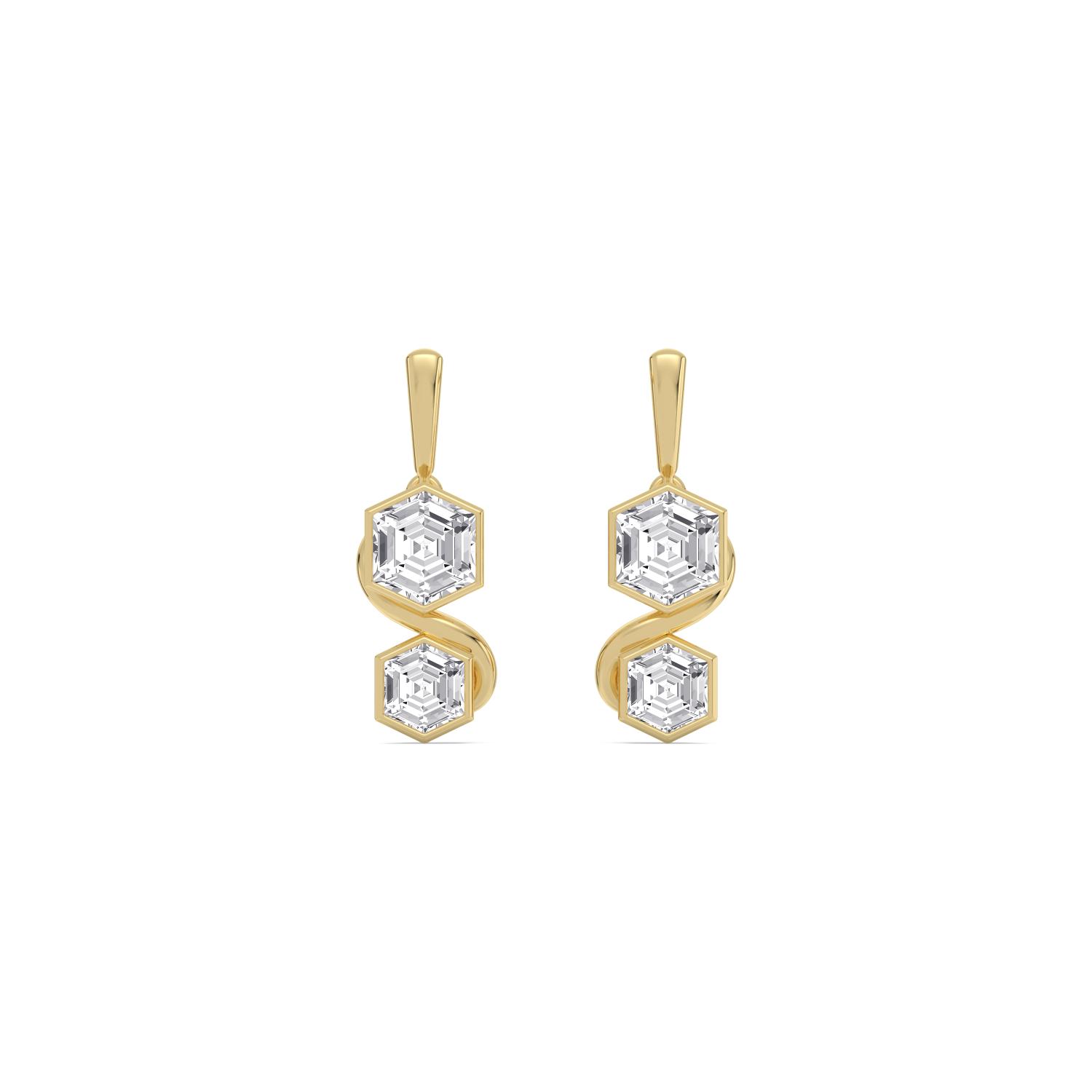 14K Yellow Gold Diamond Earrings