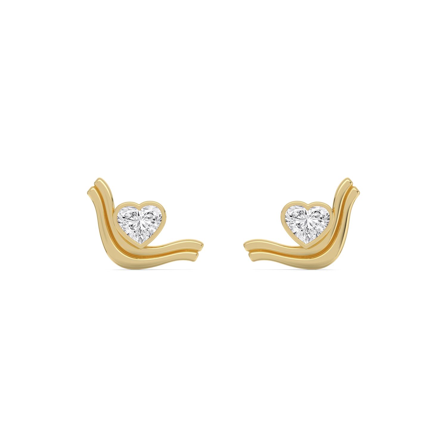 14K Yellow Gold Diamond Earrings