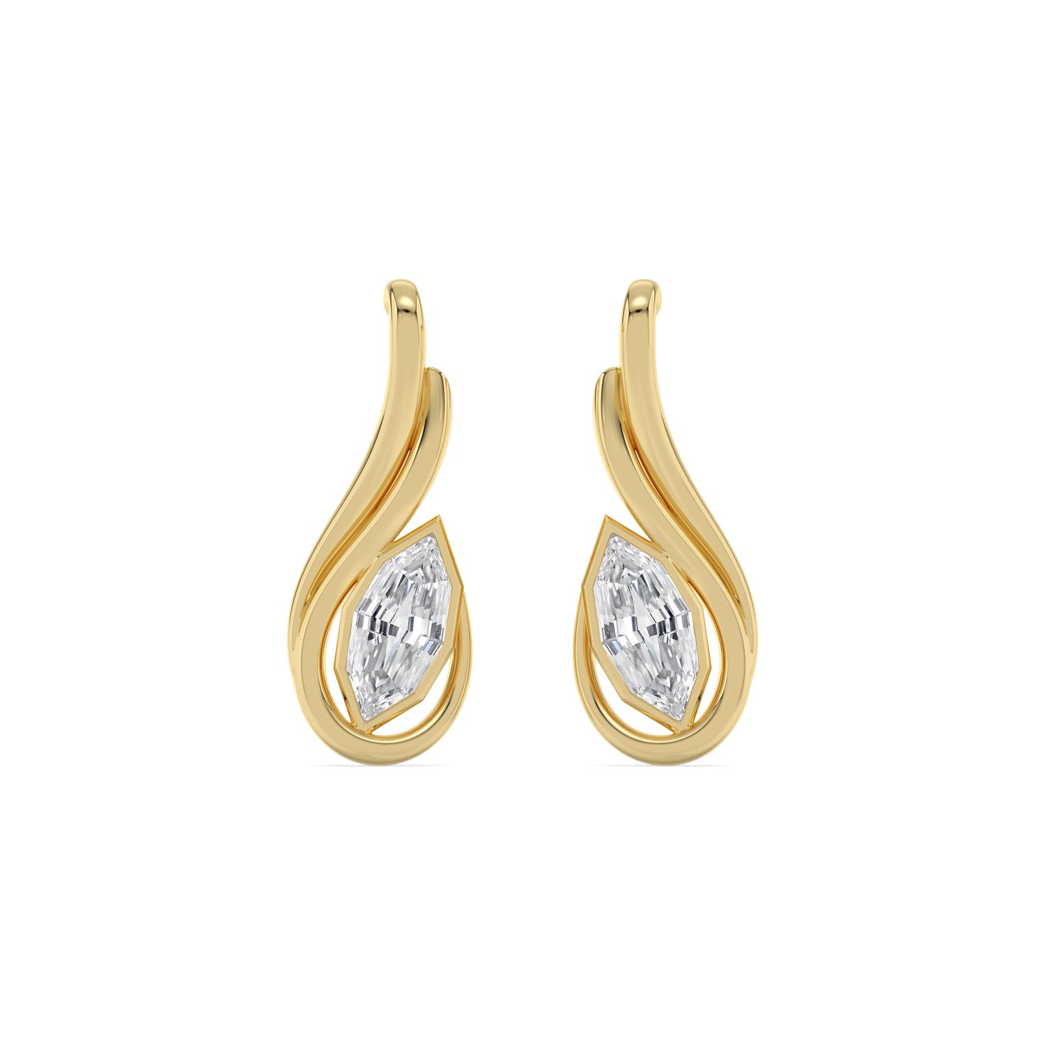 14K Yellow Gold Diamond Earrings