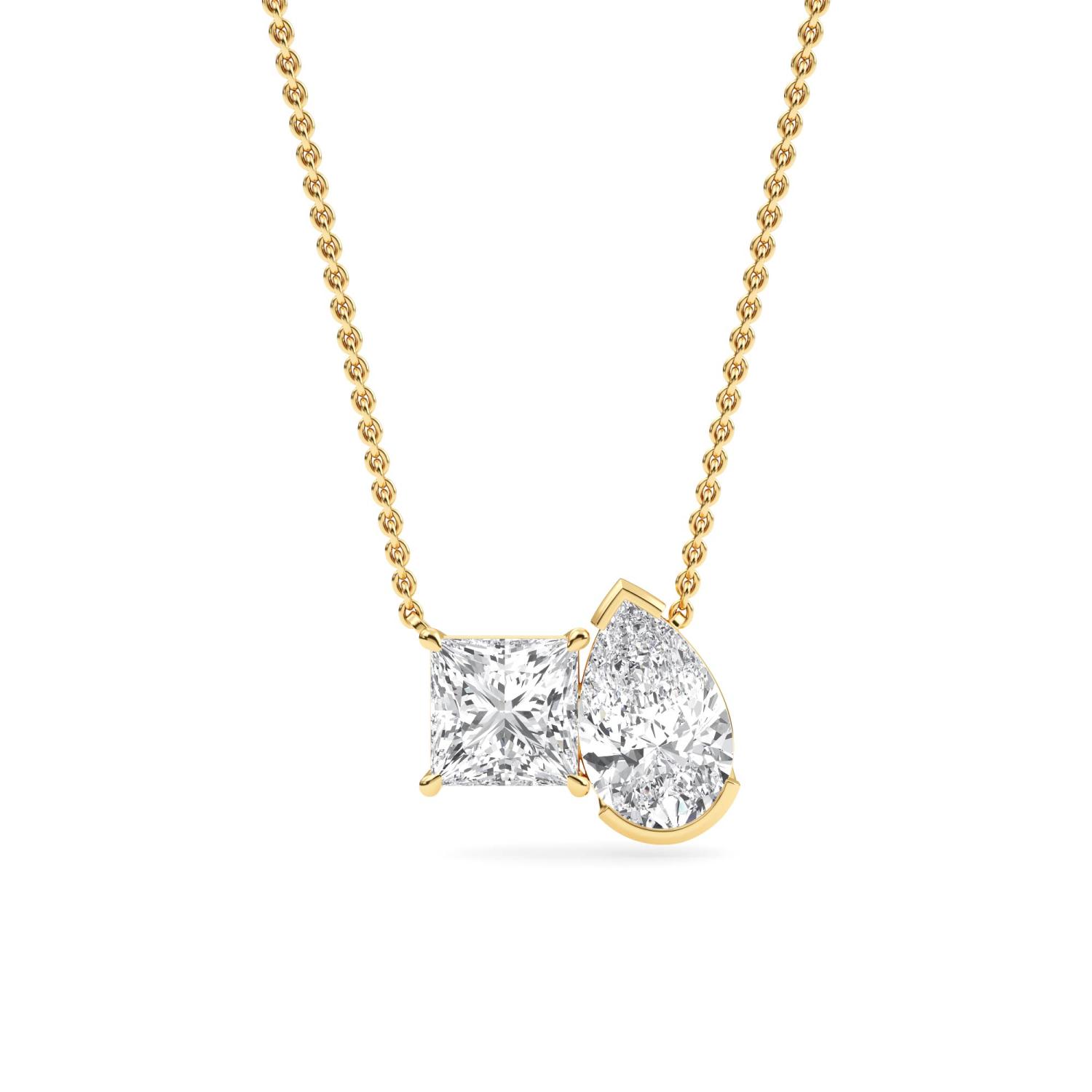 14K Yellow Gold Diamond Pendent Set