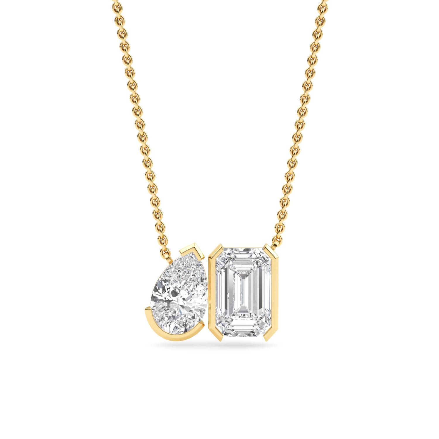 14K Yellow Gold Diamond Pendent Set