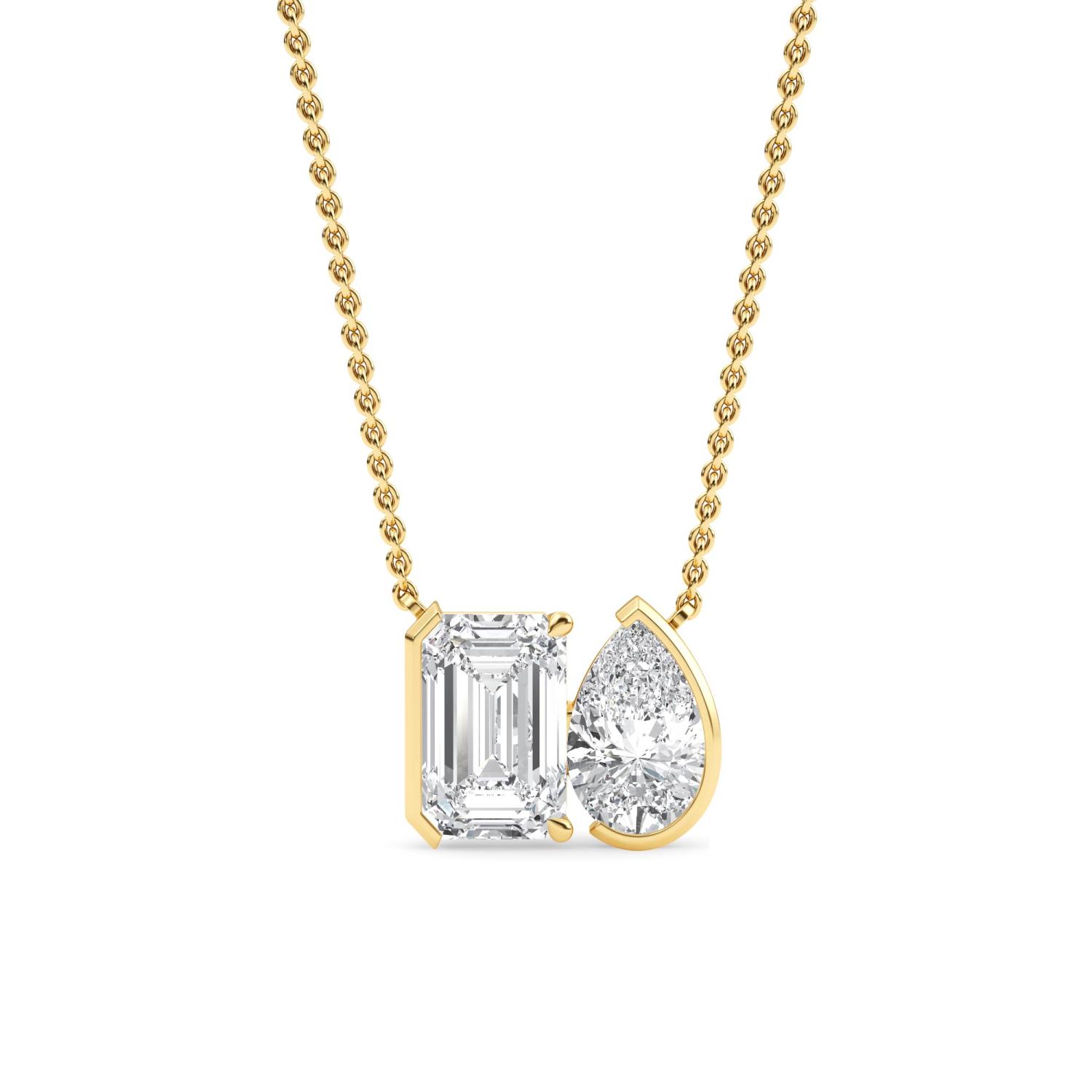 14K Yellow Gold Diamond Pendent Set