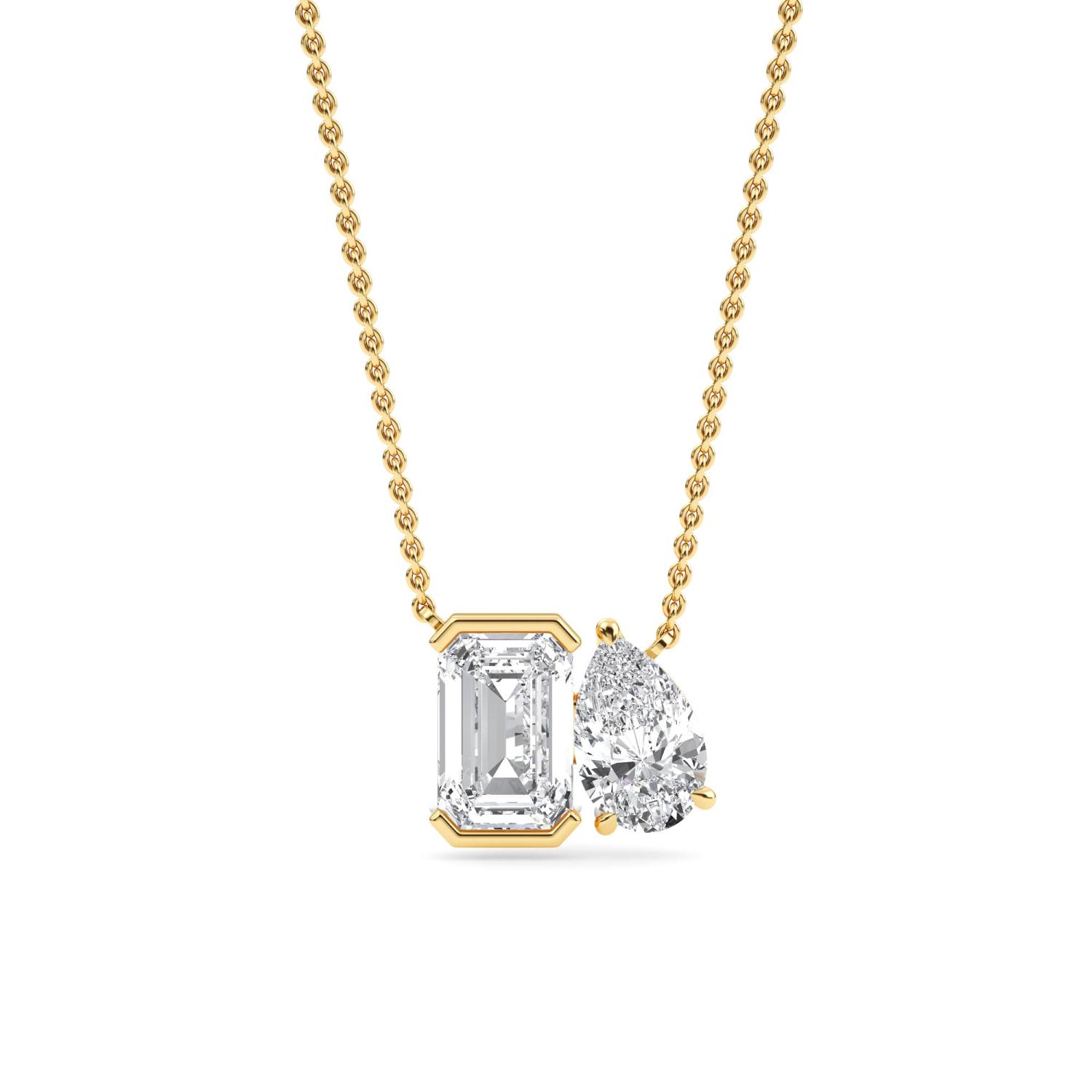 14K Yellow Gold Diamond Pendent Set