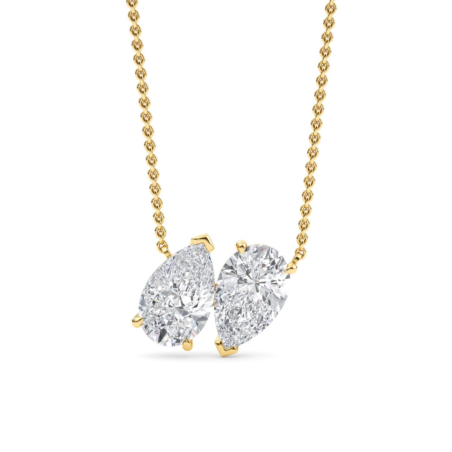 14K Yellow Gold Diamond Pendent Set