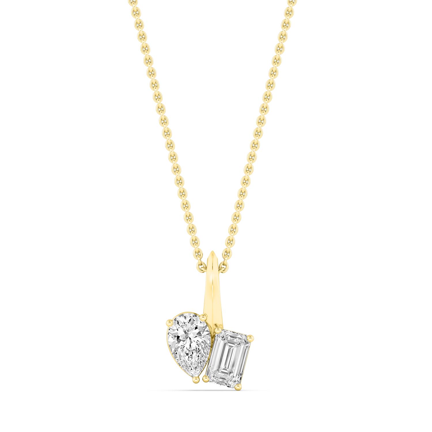 14K Yellow Gold Diamond Pendent Set