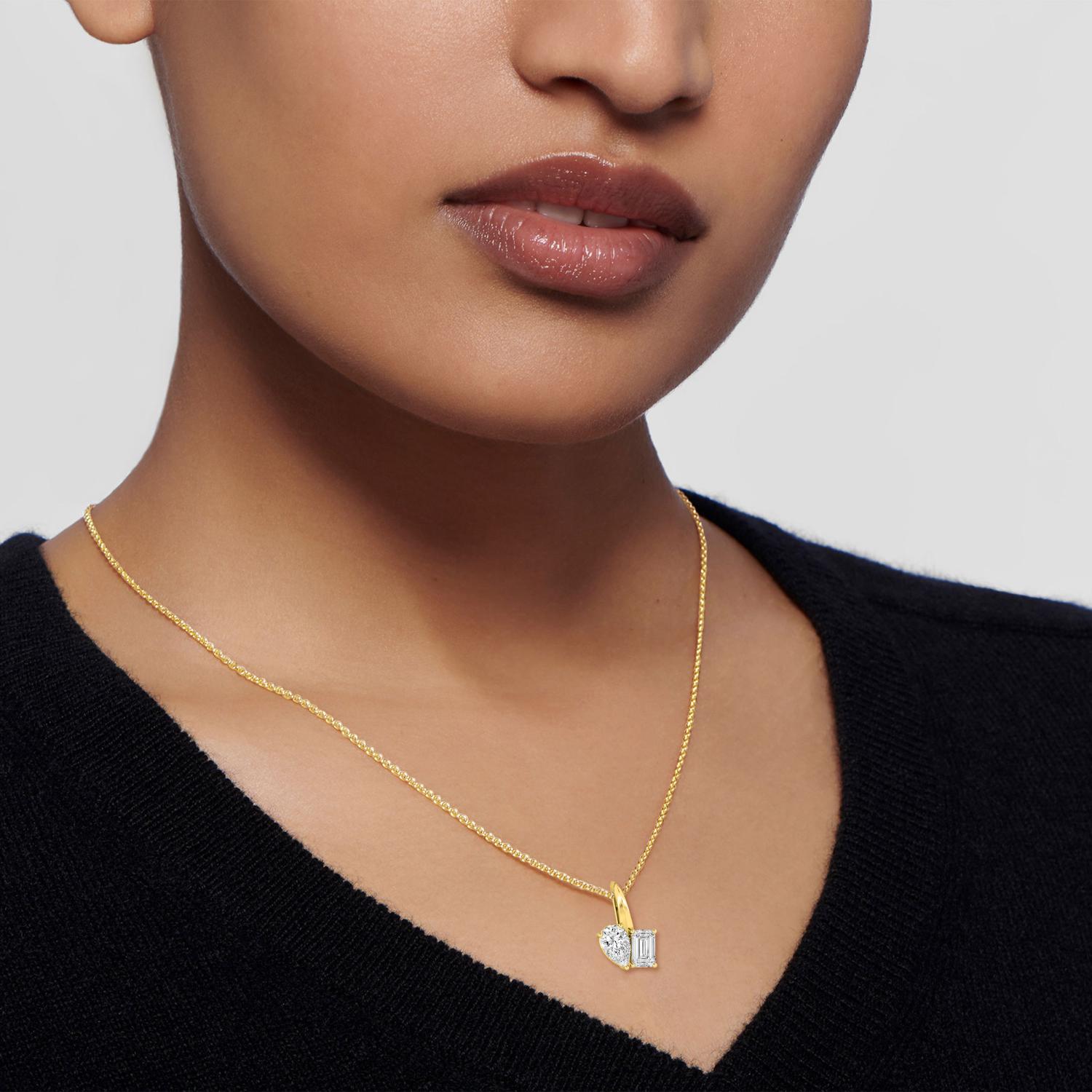 14K Yellow Gold Diamond Pendent Set