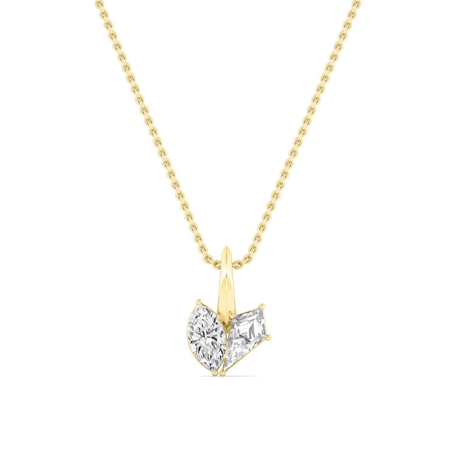 14K Yellow Gold Diamond Pendant