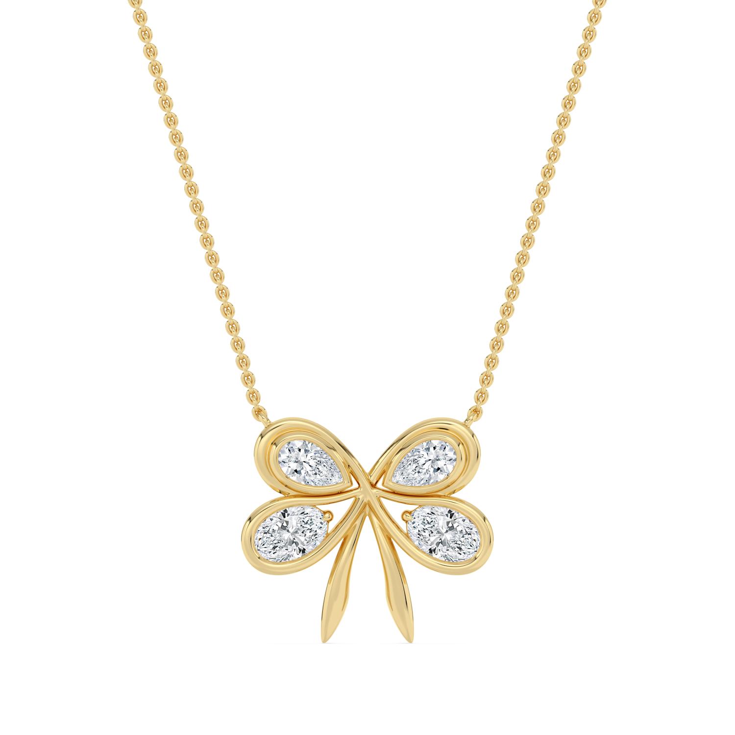 14K Yellow Gold Diamond Pendant