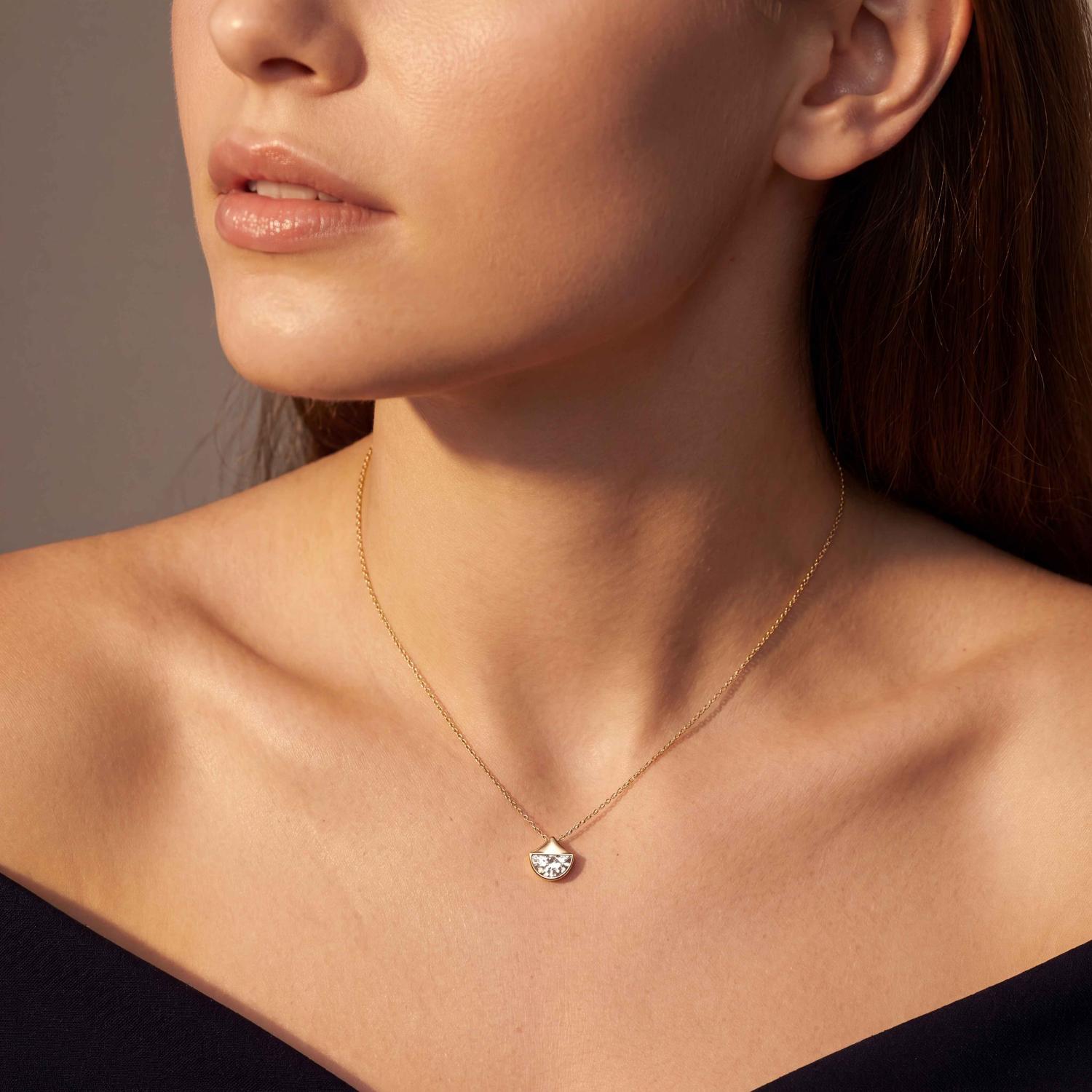 14K Yellow Gold Diamond Pendant