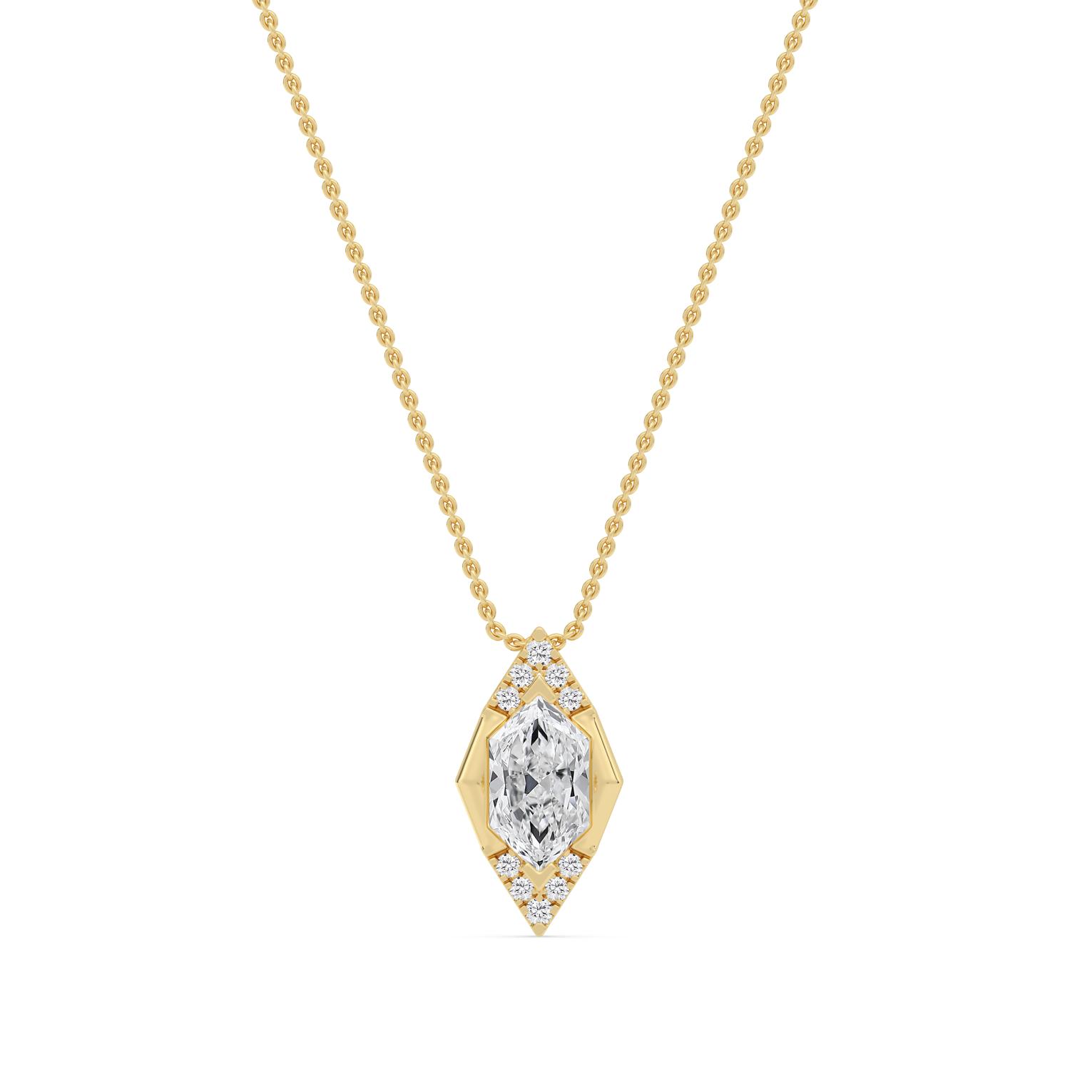14K Yellow Gold Diamond Pendant
