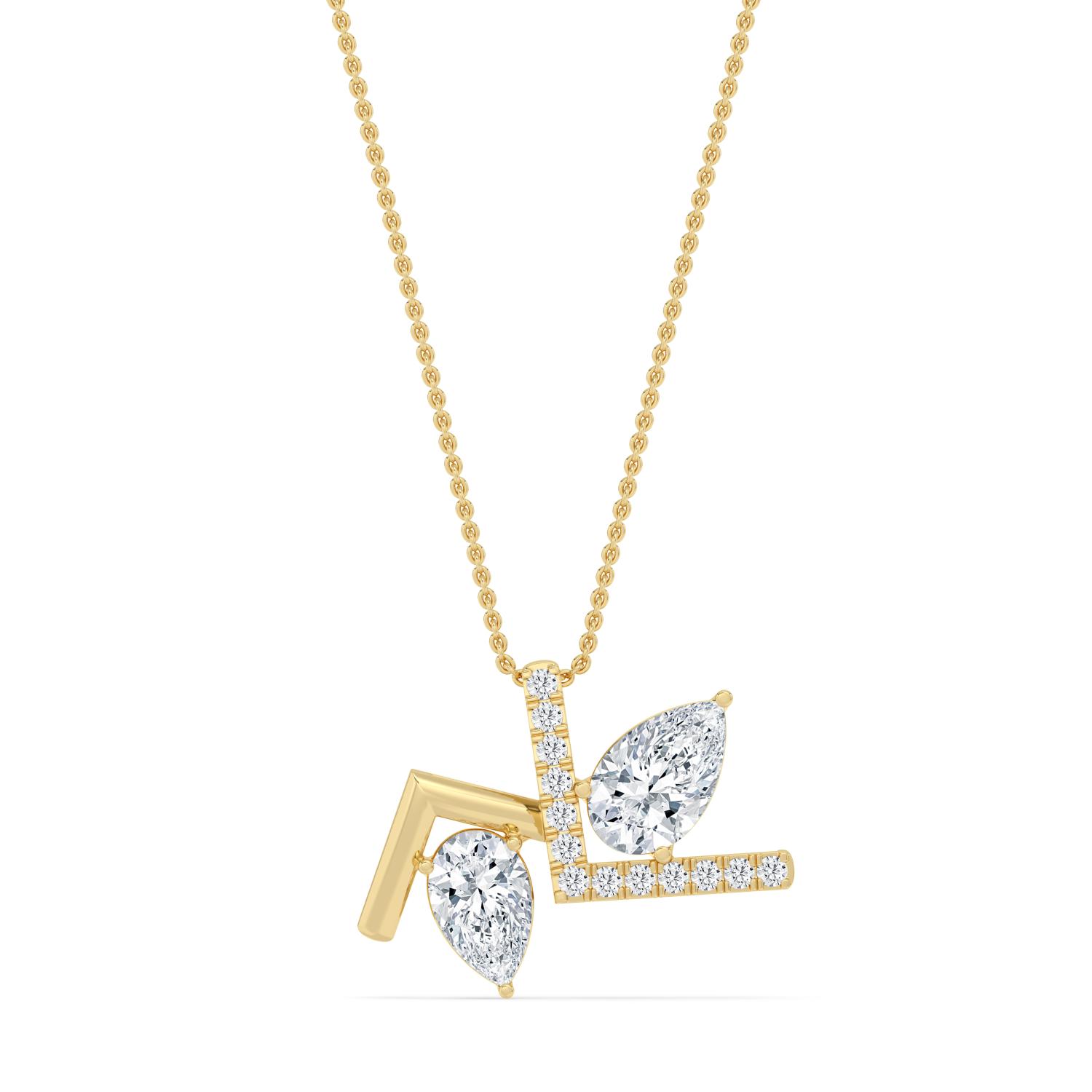 14K Yellow Gold Diamond Pendant