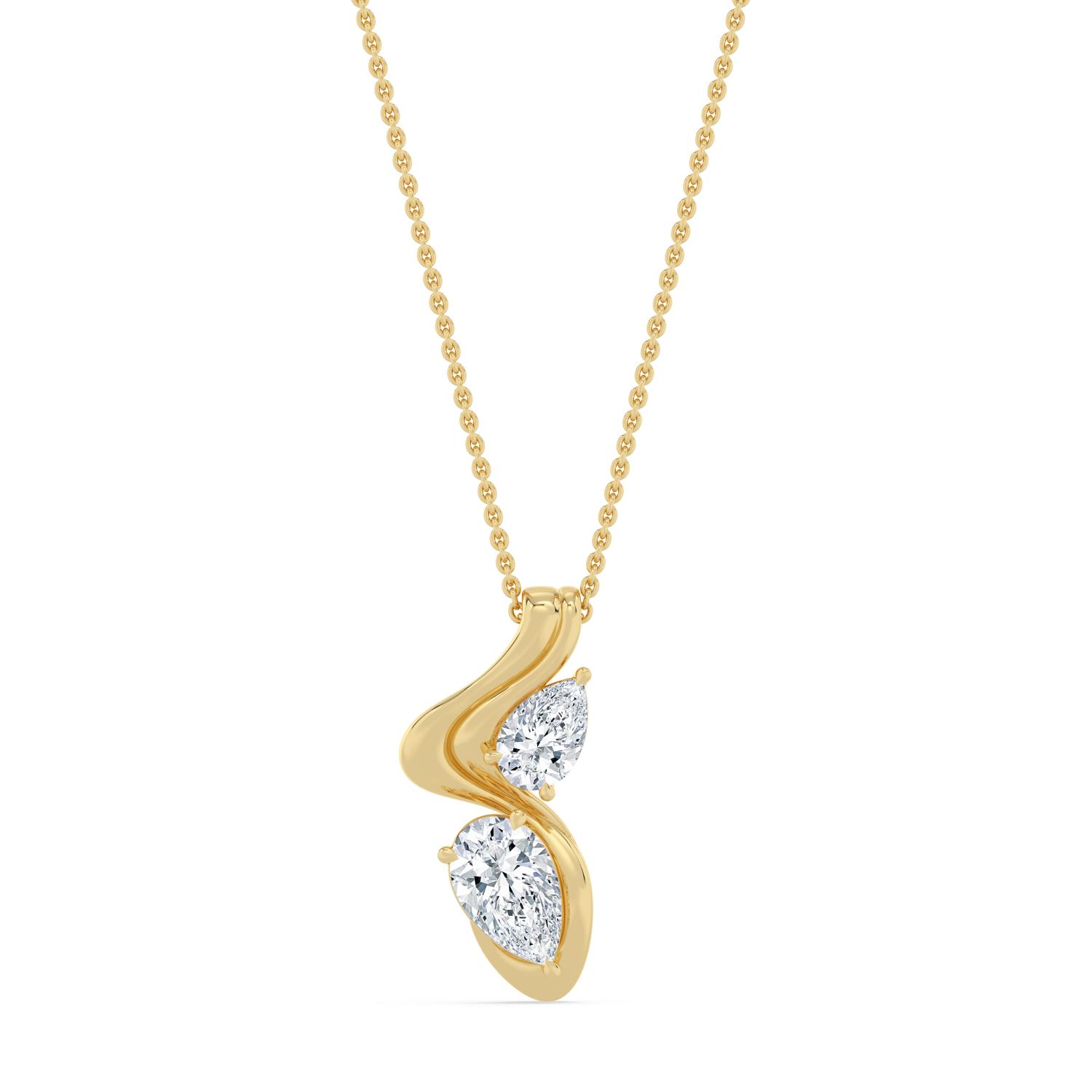 14K Yellow Gold Diamond Pendant