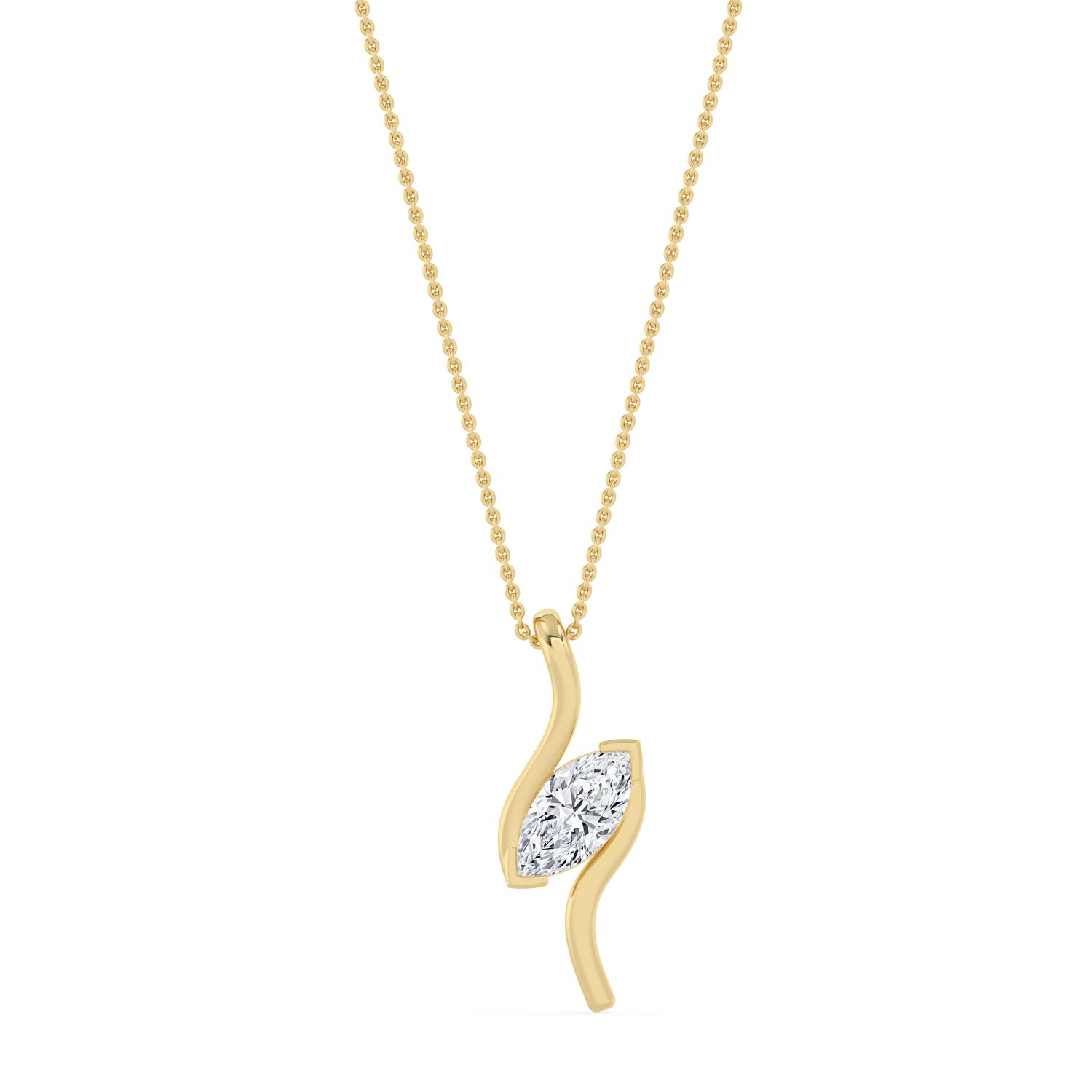 14K Yellow Gold Diamond Pendant
