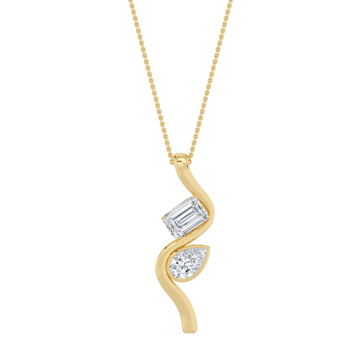 14K Yellow Gold Diamond Pendant