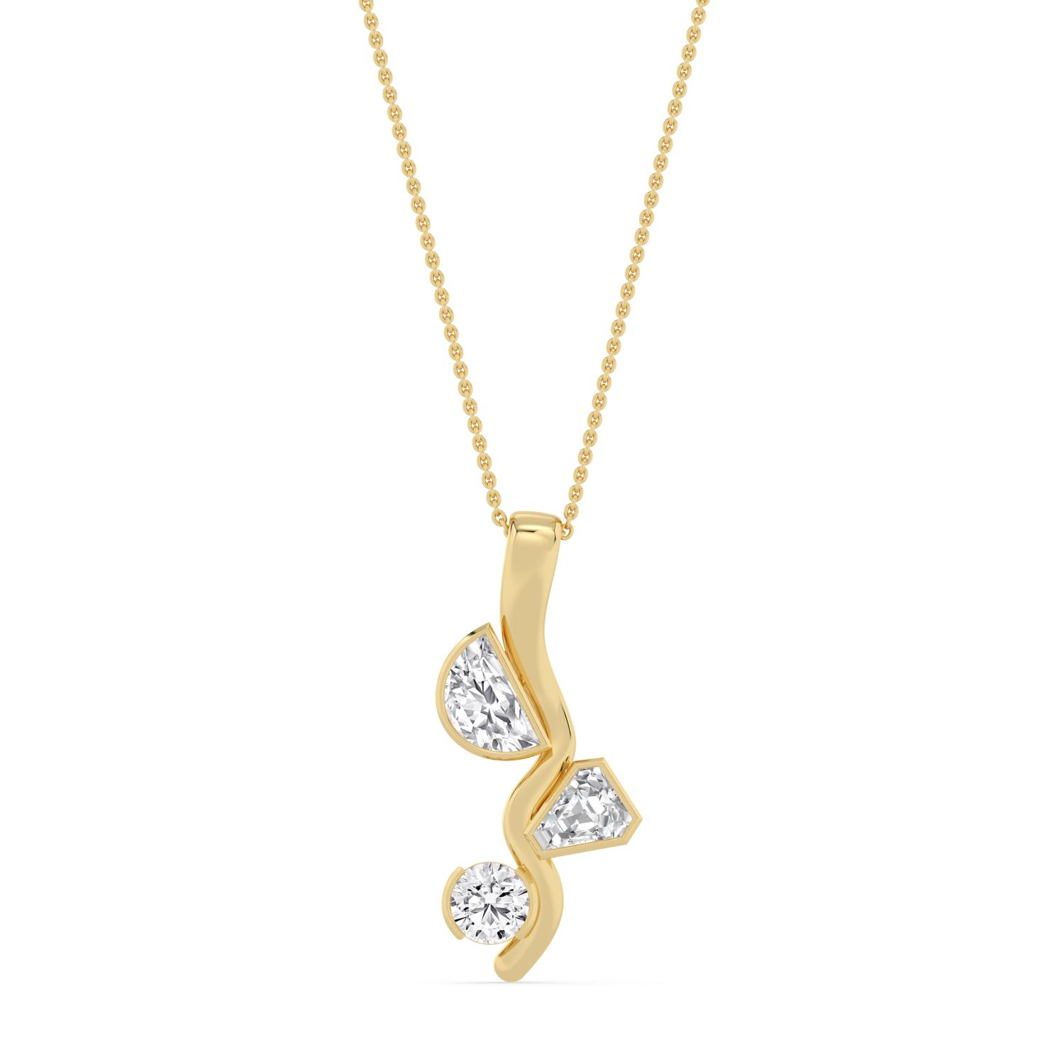 14K Yellow Gold Diamond Pendant