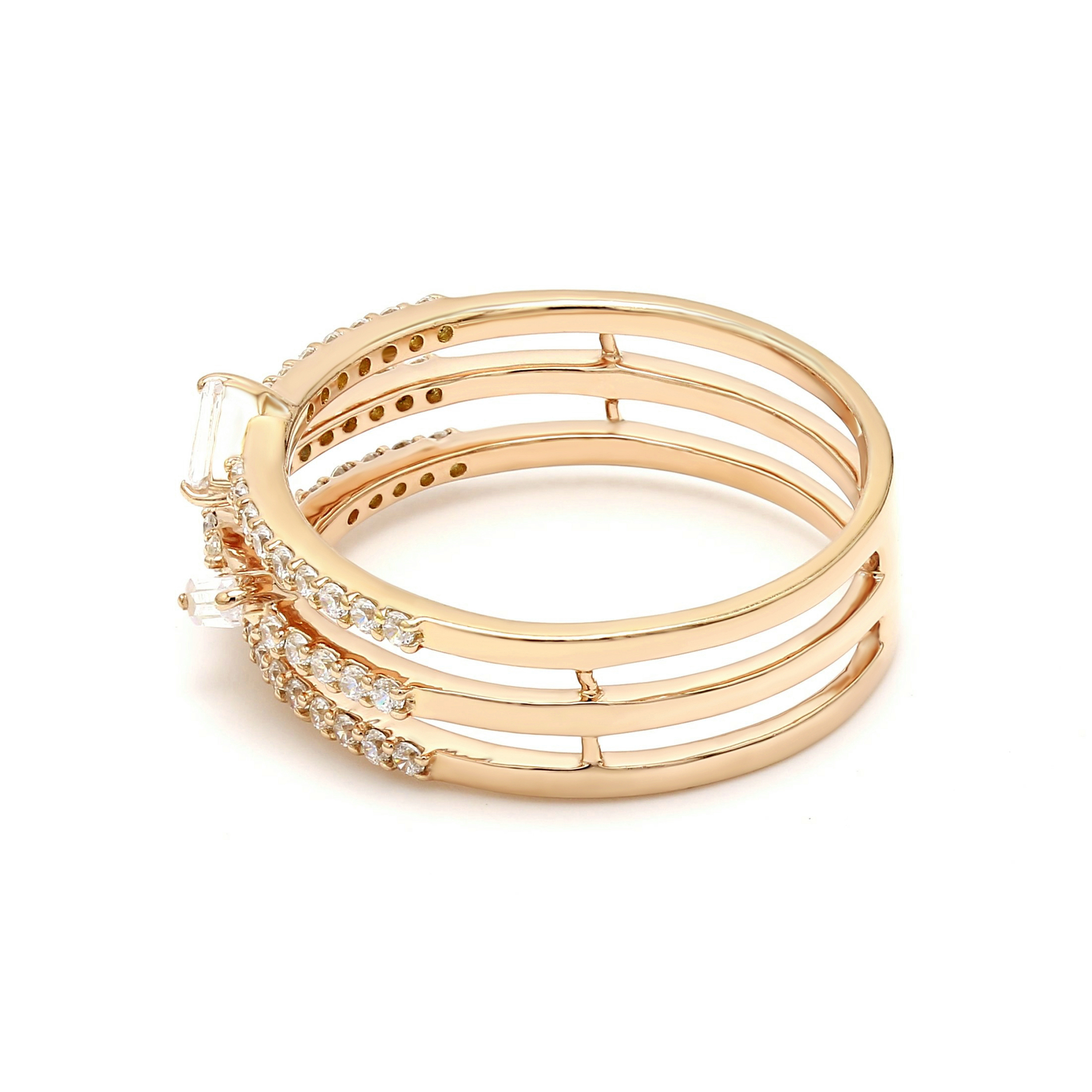 14K Yellow Gold . tw. Diamond Stackable Ring