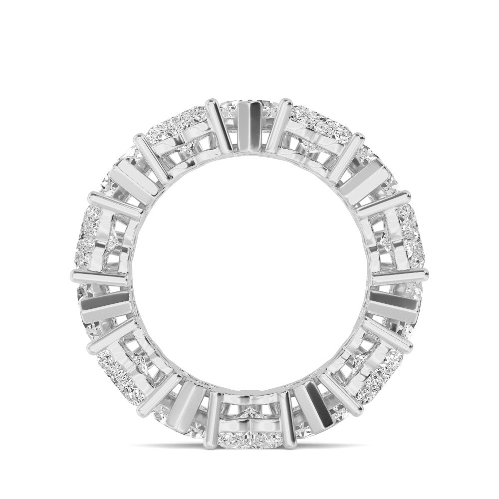 9K White Gold . tw. Emerald Cut Diamond Eternity Band