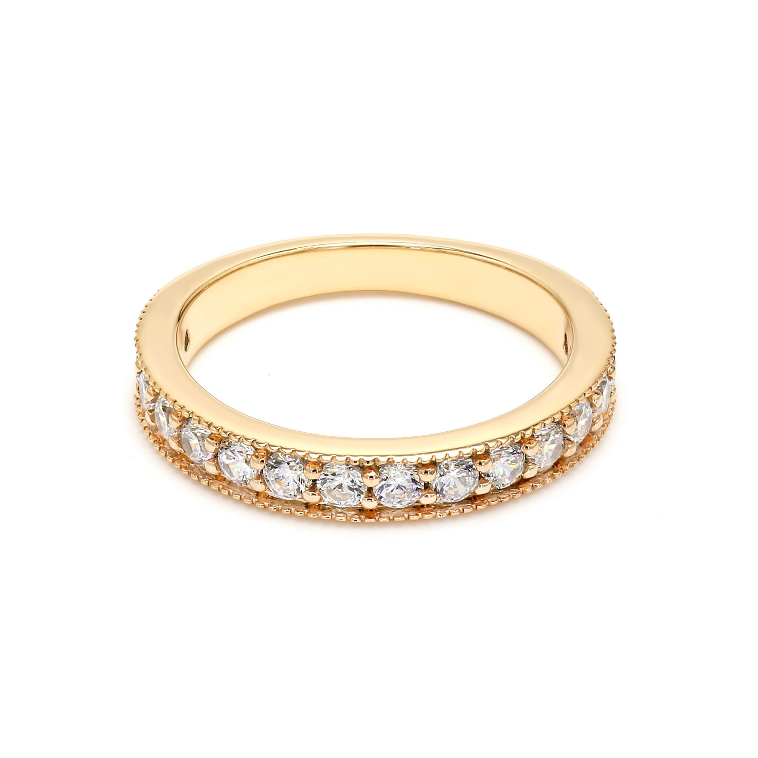 14K Yellow Gold . tw. Diamond Stackable Ring
