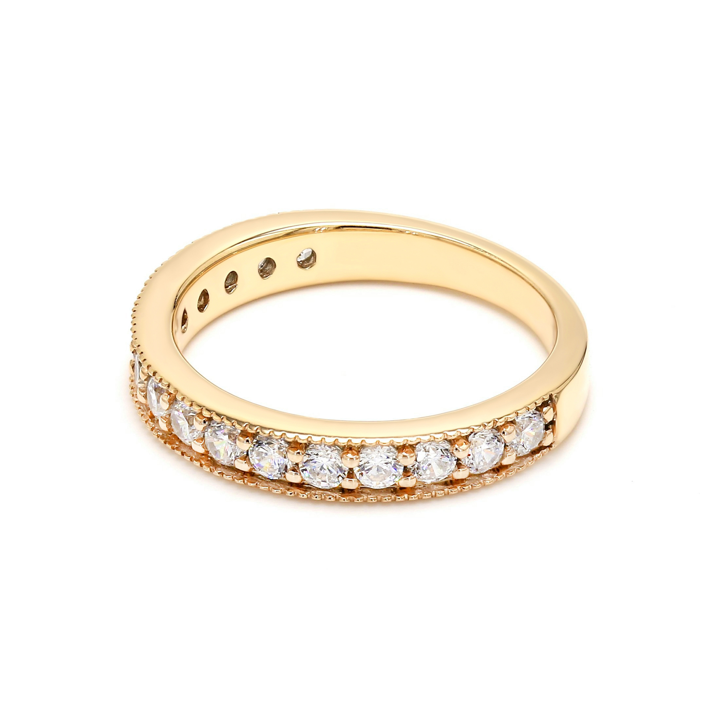 14K Yellow Gold . tw. Diamond Stackable Ring