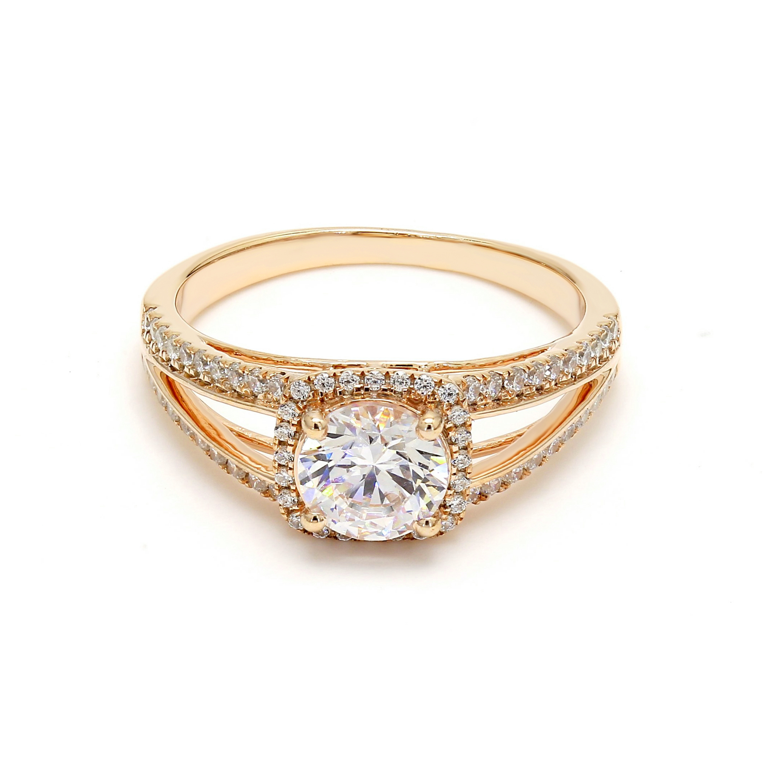 14K Yellow Gold Diamond Engagement Ring