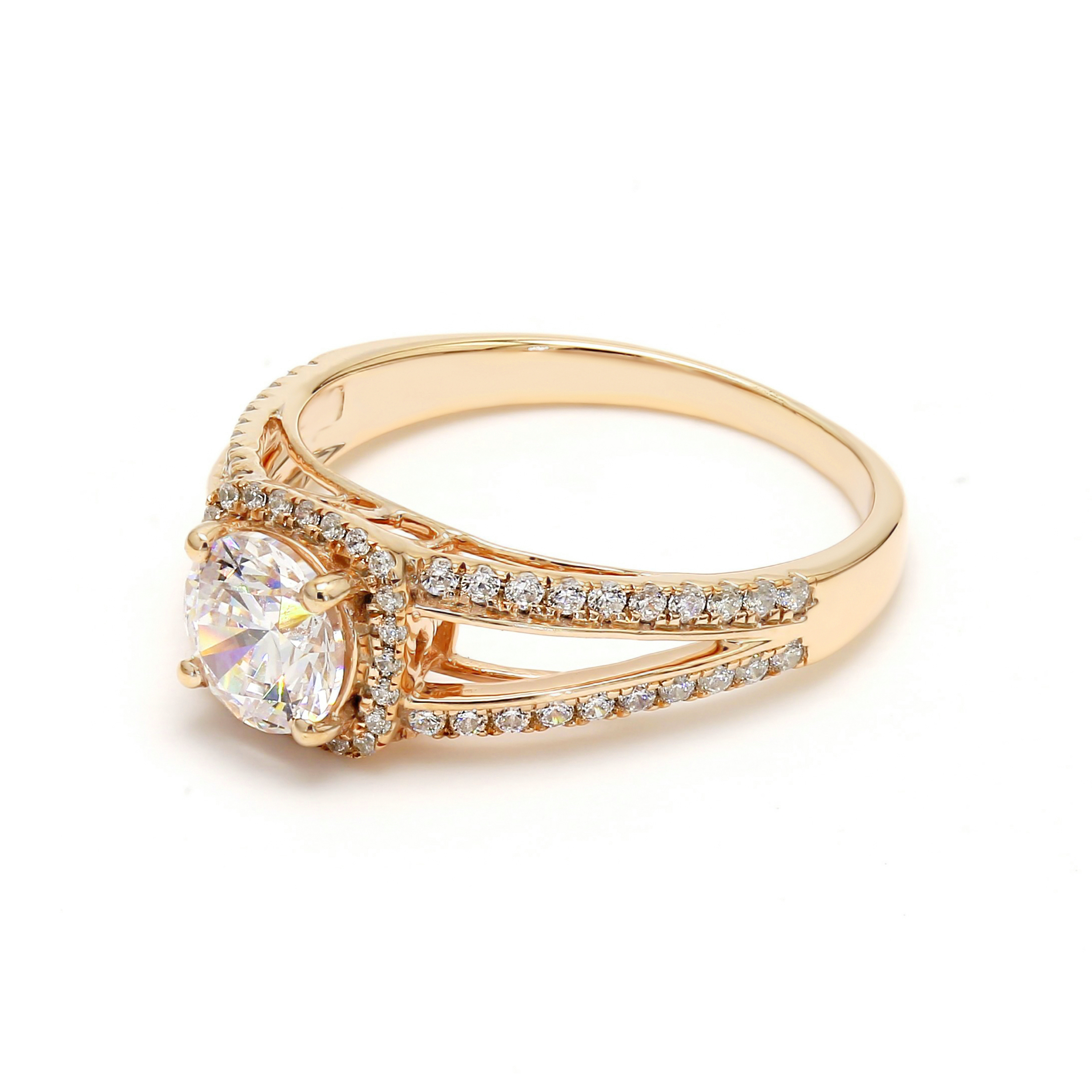 14K Yellow Gold Diamond Engagement Ring