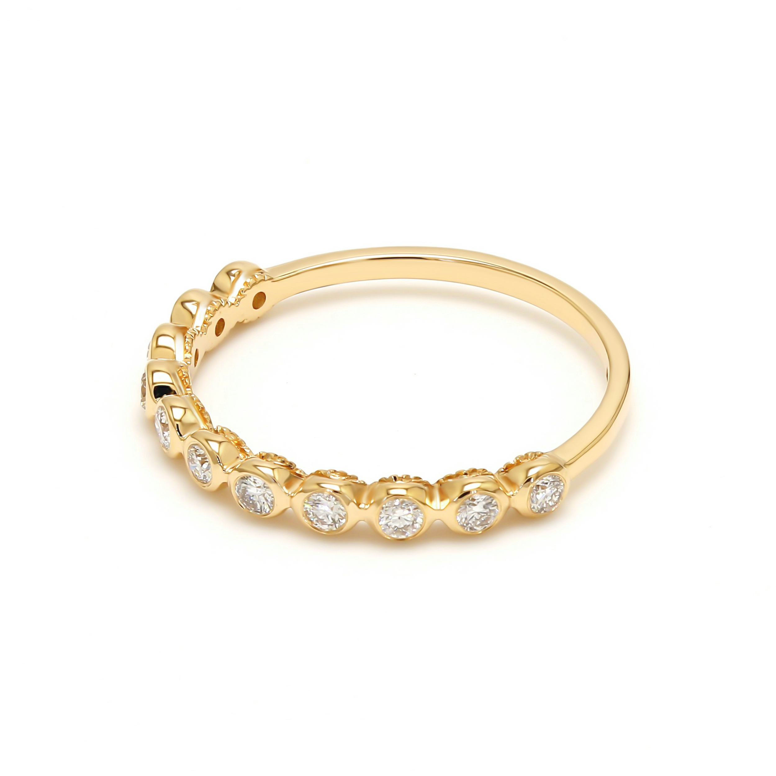 14K Yellow Gold . tw. Diamond Stackable Ring